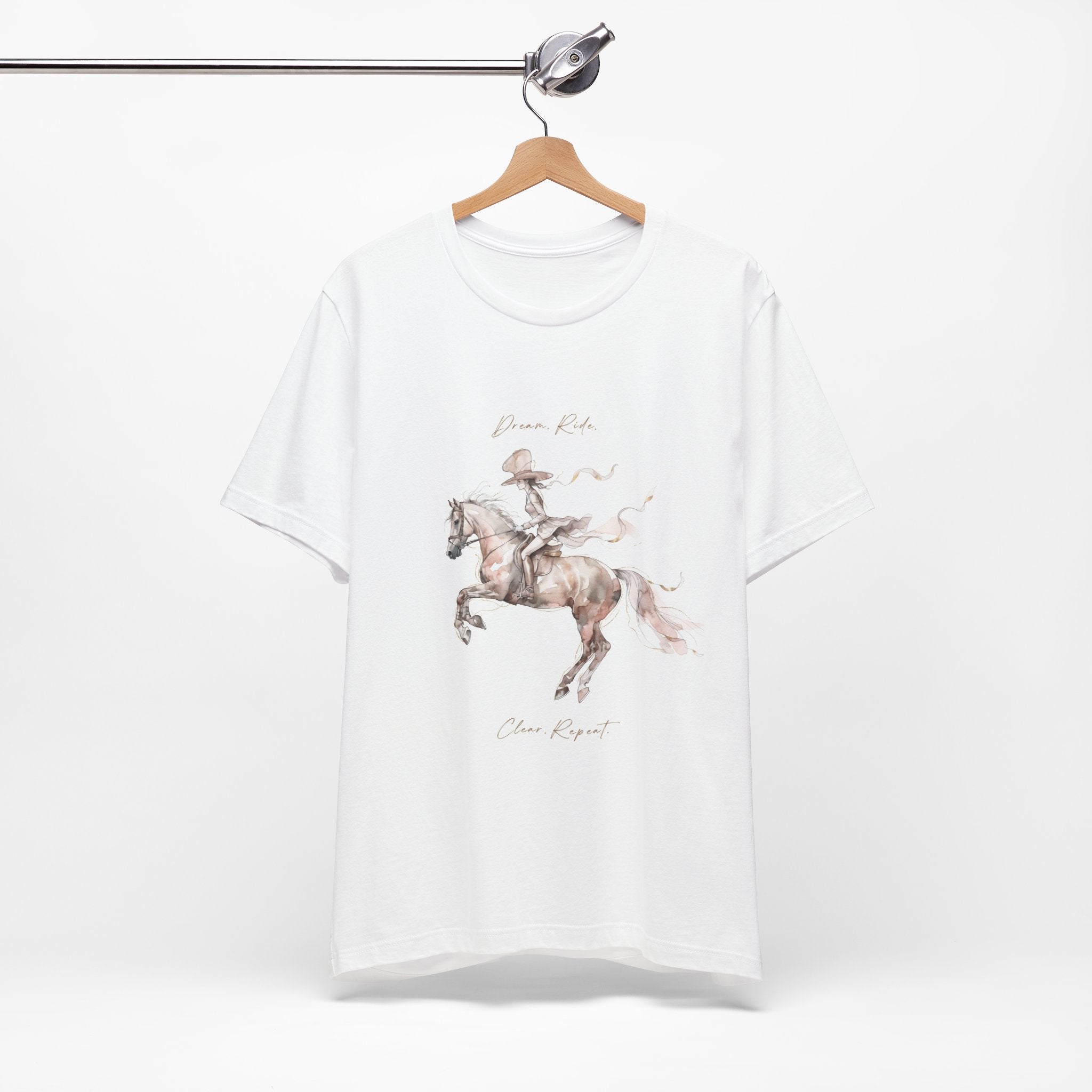 Tricou motivational cu cai 'Brave Rider, Chase Dreams'