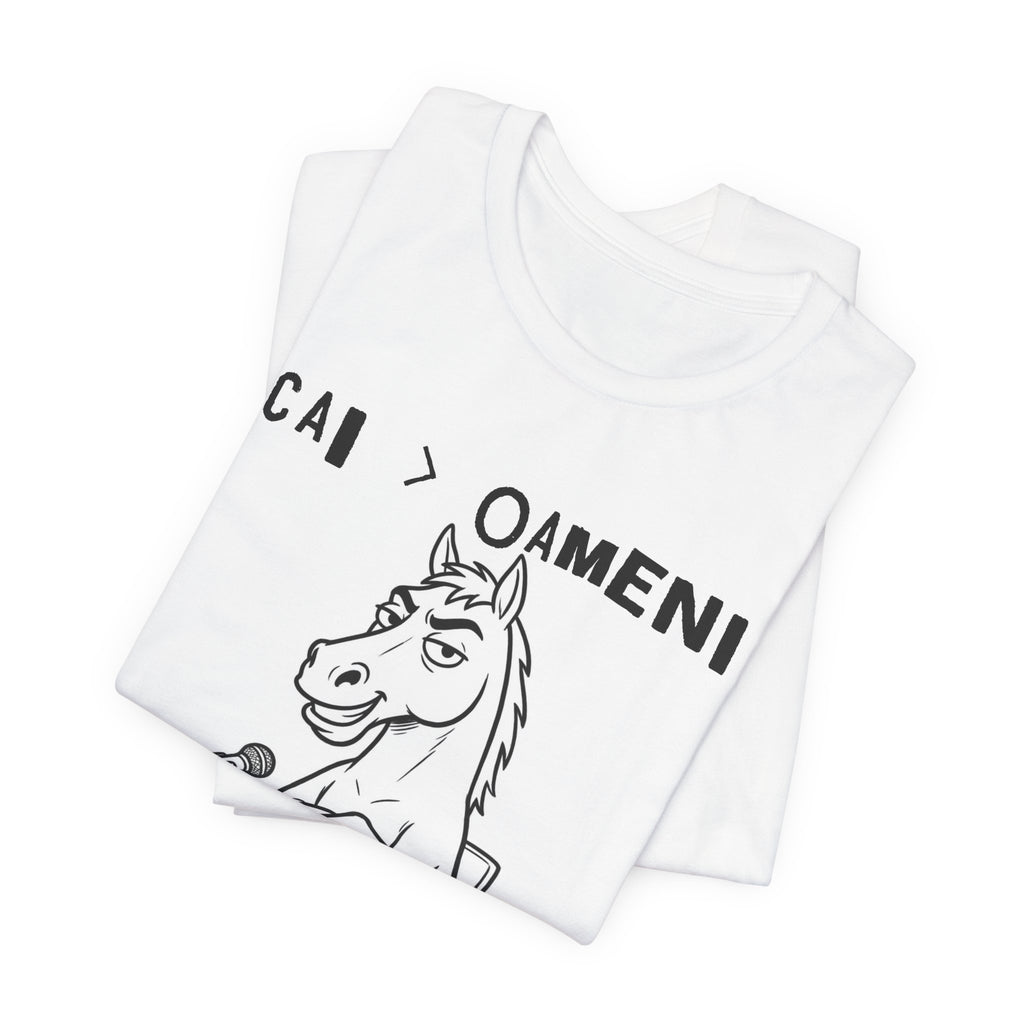 'Tricou Amuzant cu Cai 'Cal > 'Oameni- Schimba‑mi Parerea'