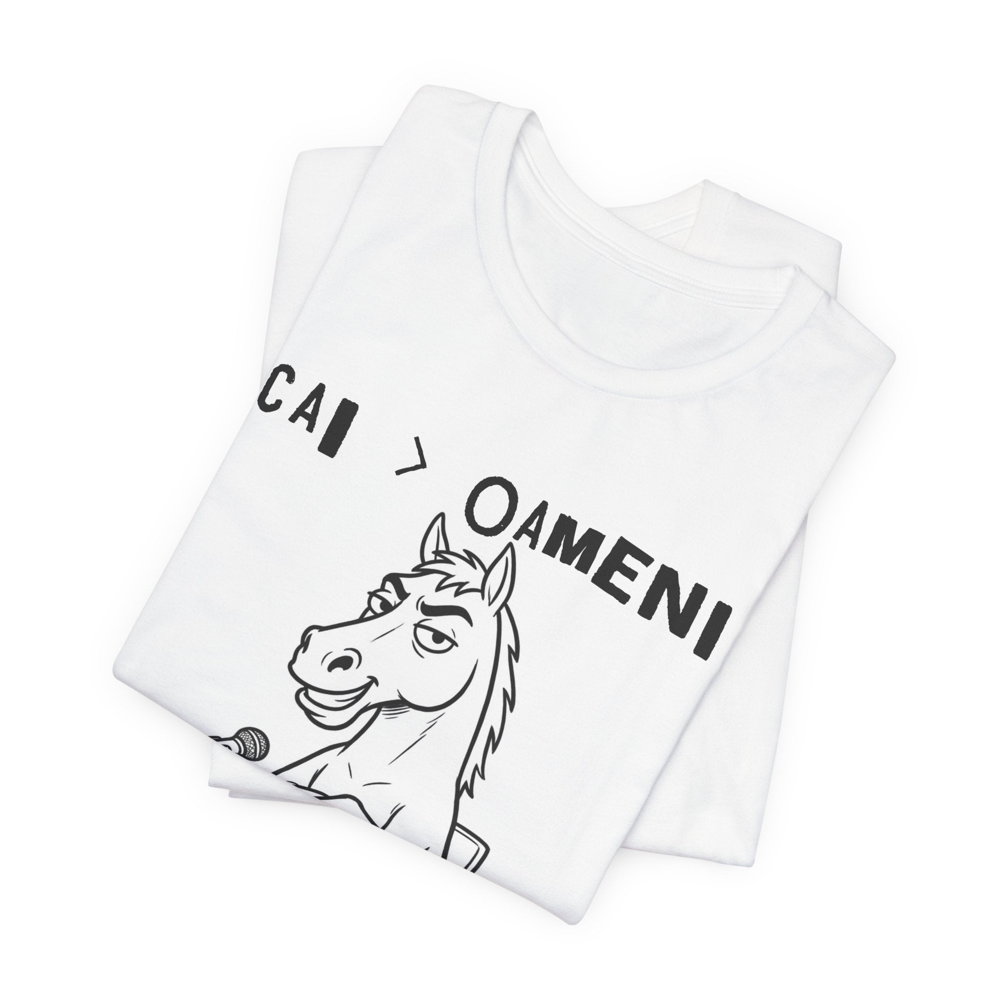 'Tricou Amuzant cu Cai 'Cal > 'Oameni- Schimba‑mi Parerea'