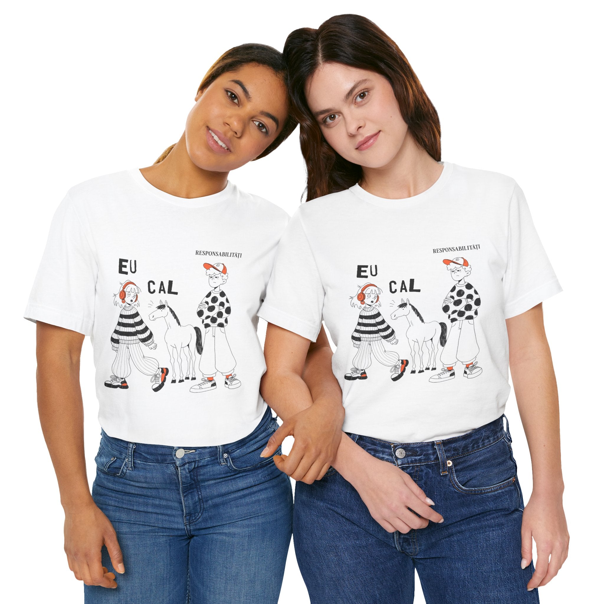 Tricou Amuzant cu Cai 'Eu, Cal, Responsabilitati'
