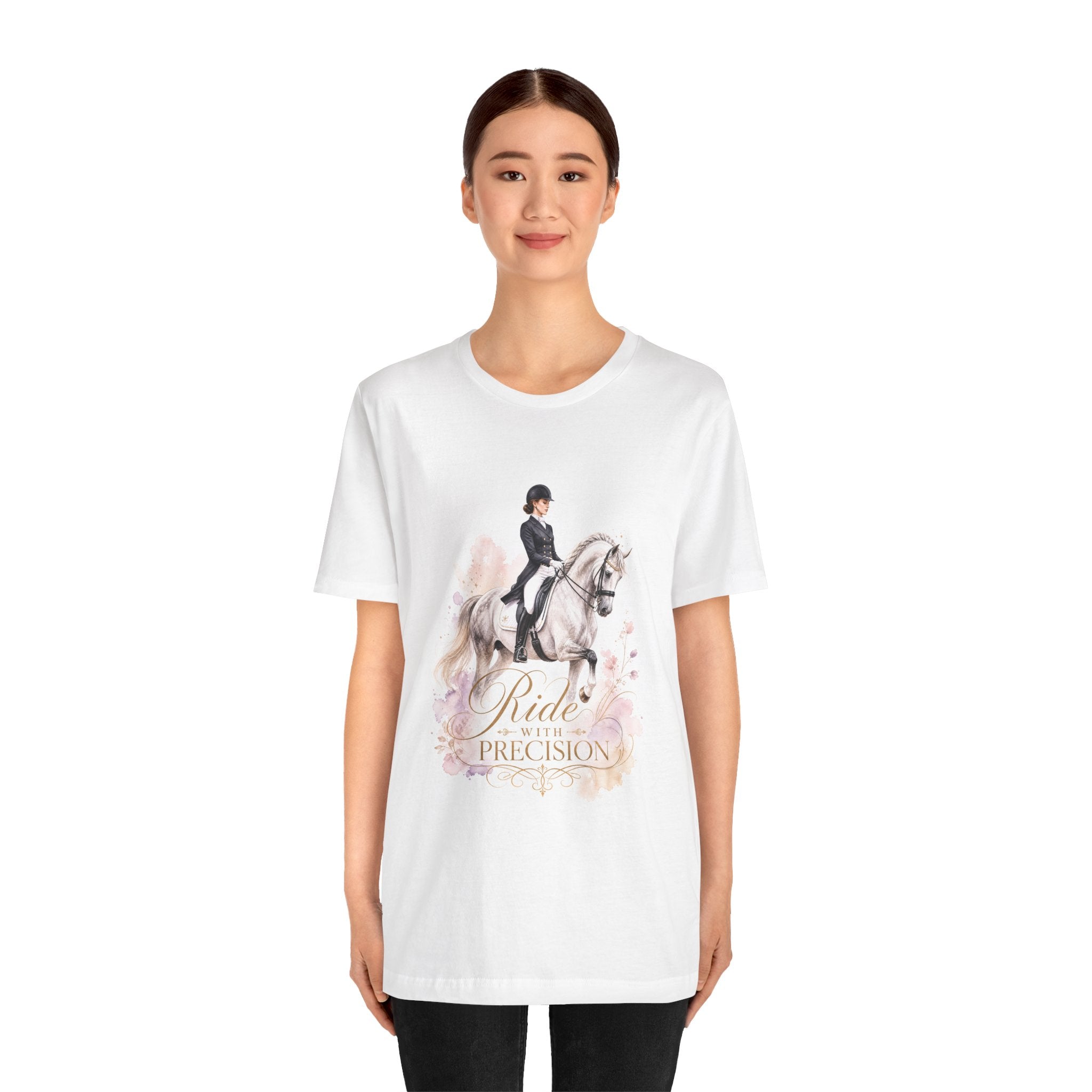 Tricou motivational cu cai 'Ride with Precision'