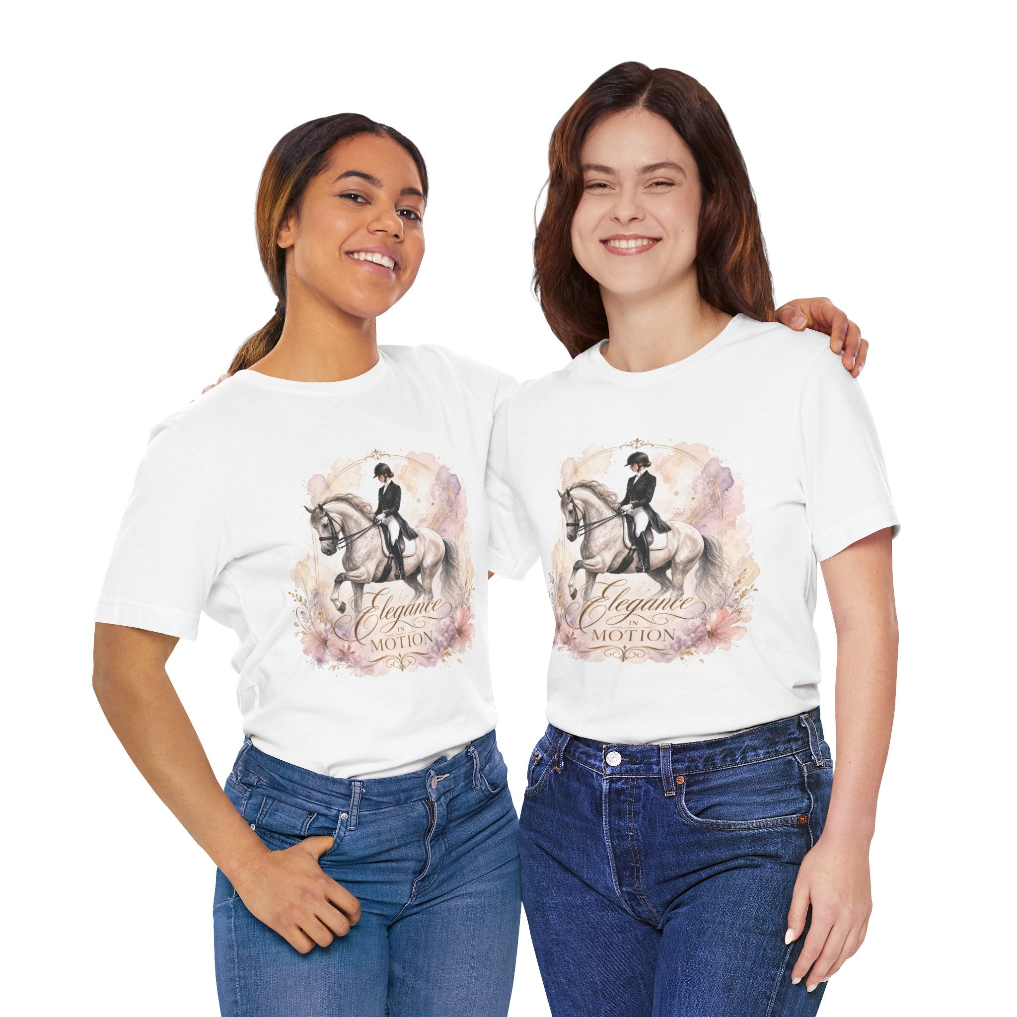 Tricou motivational cu cai 'Elegance in Motion'