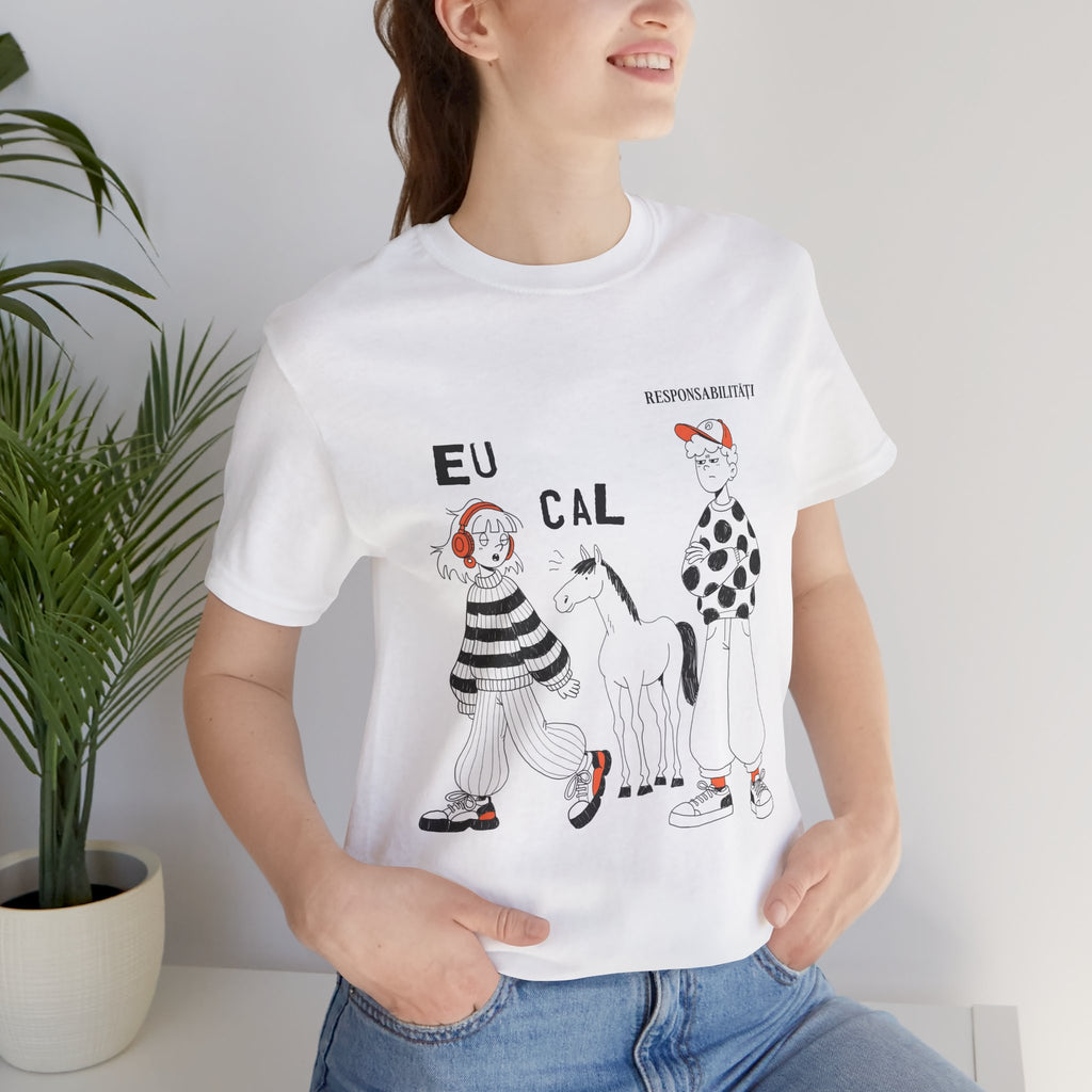 Tricou Amuzant cu Cai 'Eu, Cal, Responsabilitati'