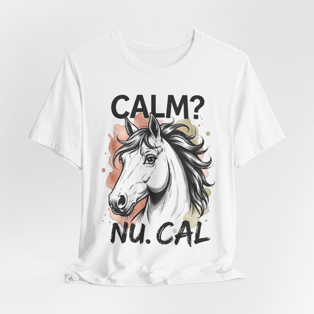 Tricou Amuzant cu Cai 'CALM? Nu. CAL'