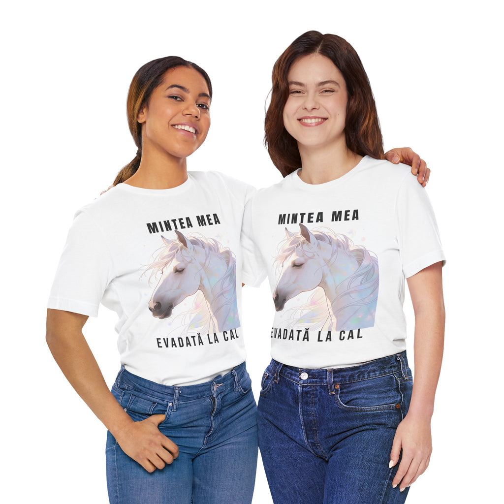 Tricou Edgy cu Cai 'Mintea Mea Evadatã La Cal'