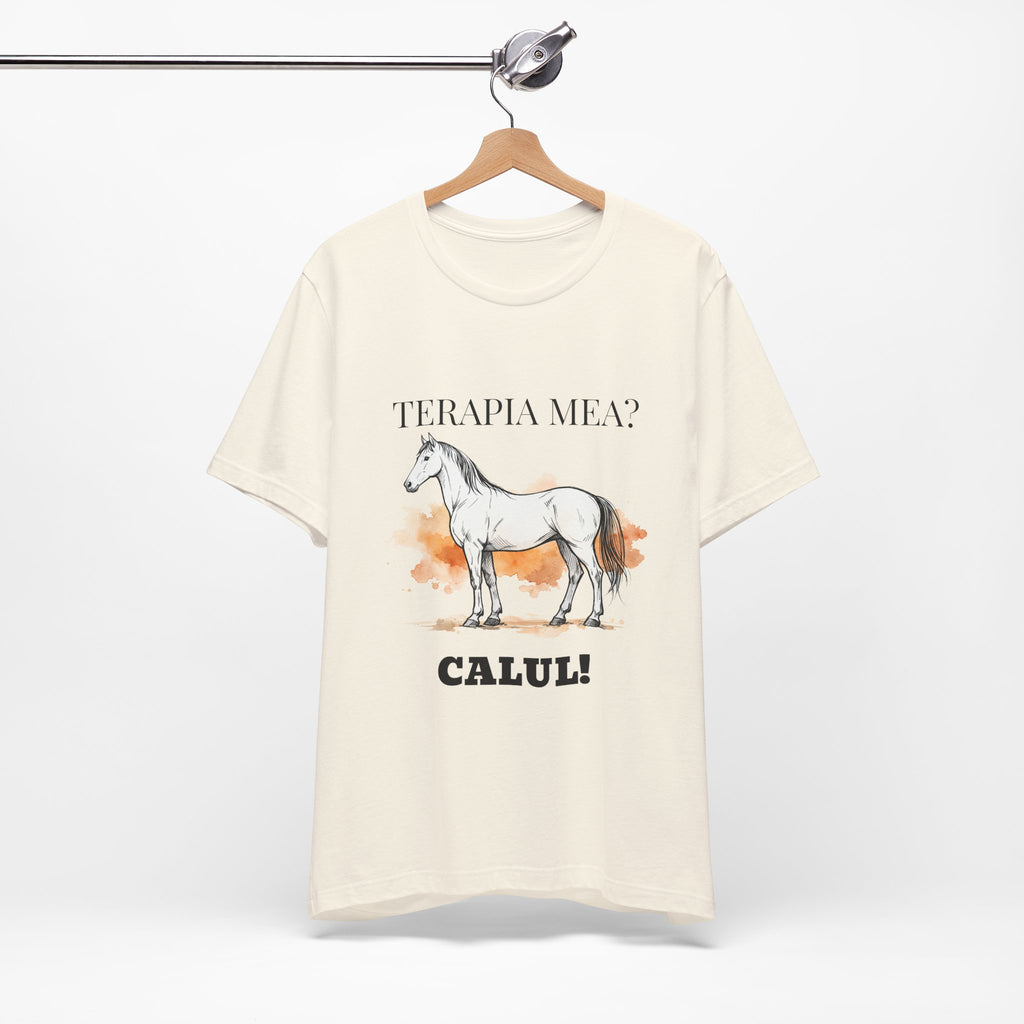Tricou Amuzant cu Cai 'Terapia Mea? Calul!'