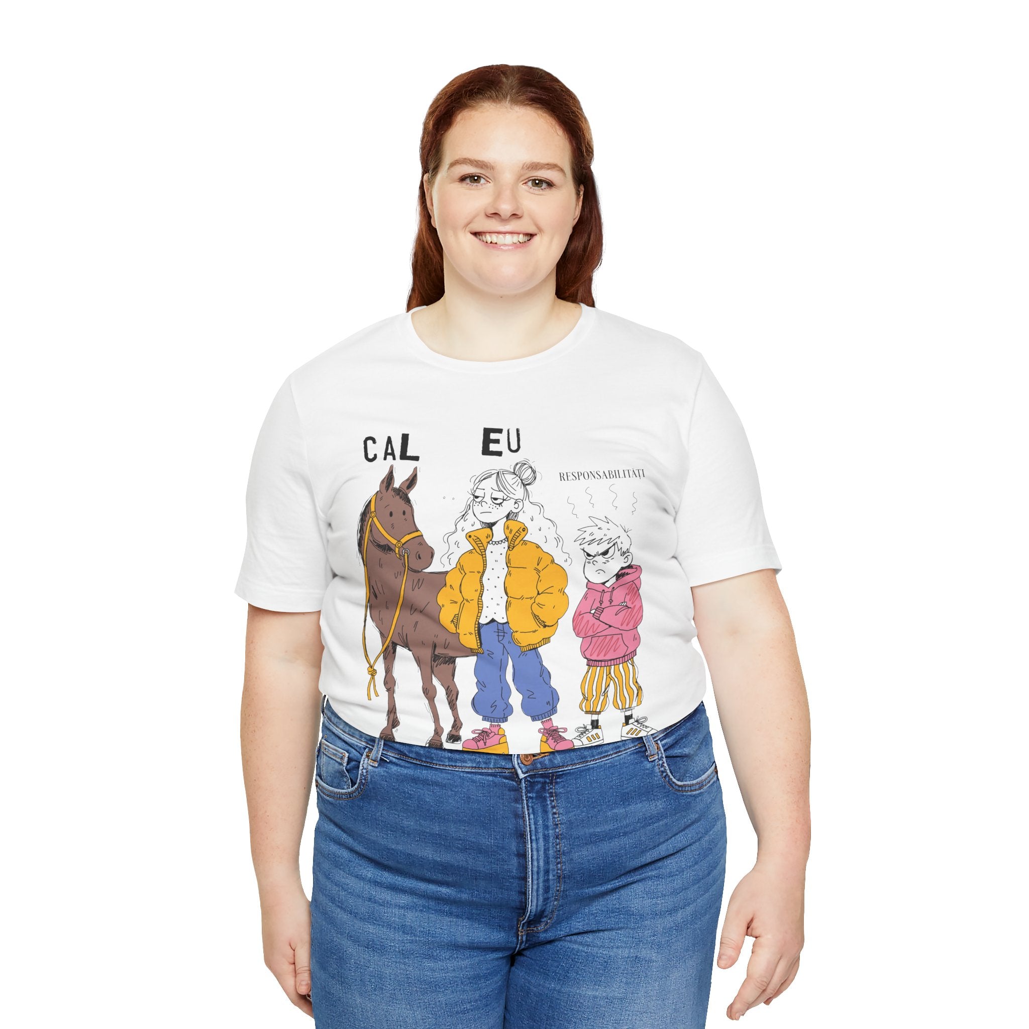 Tricou Amuzant cu Cai 'Eu, Cal, Responsabilitati'