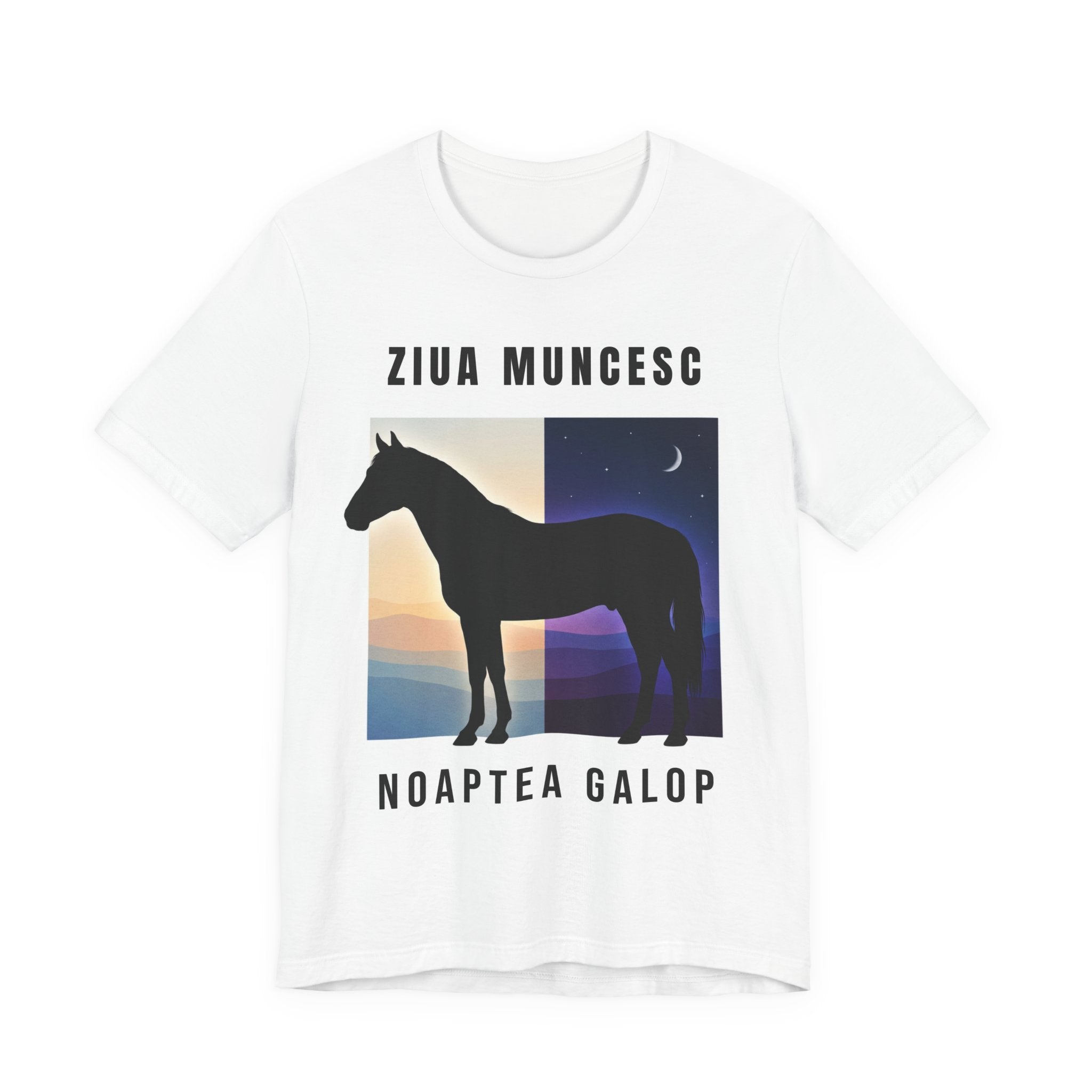 Tricou Edgy cu Cai 'Ziua Muncesc Noaptea Galop'