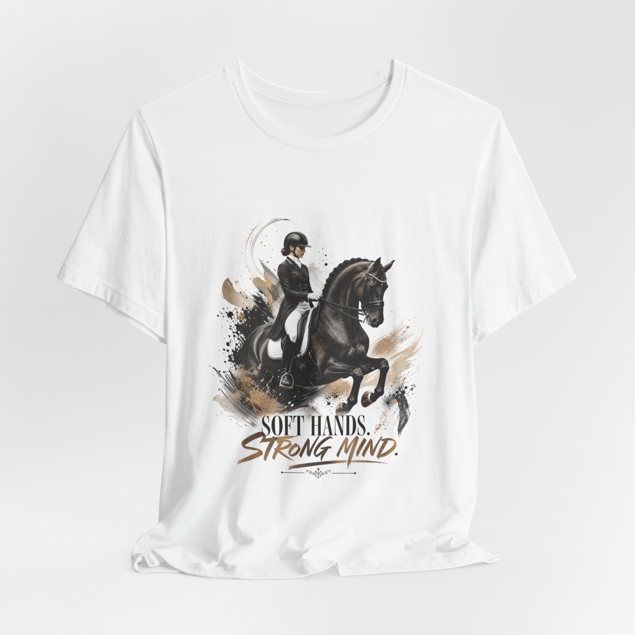 Tricou motivational cu cai 'Soft Hands, Strong Mind'