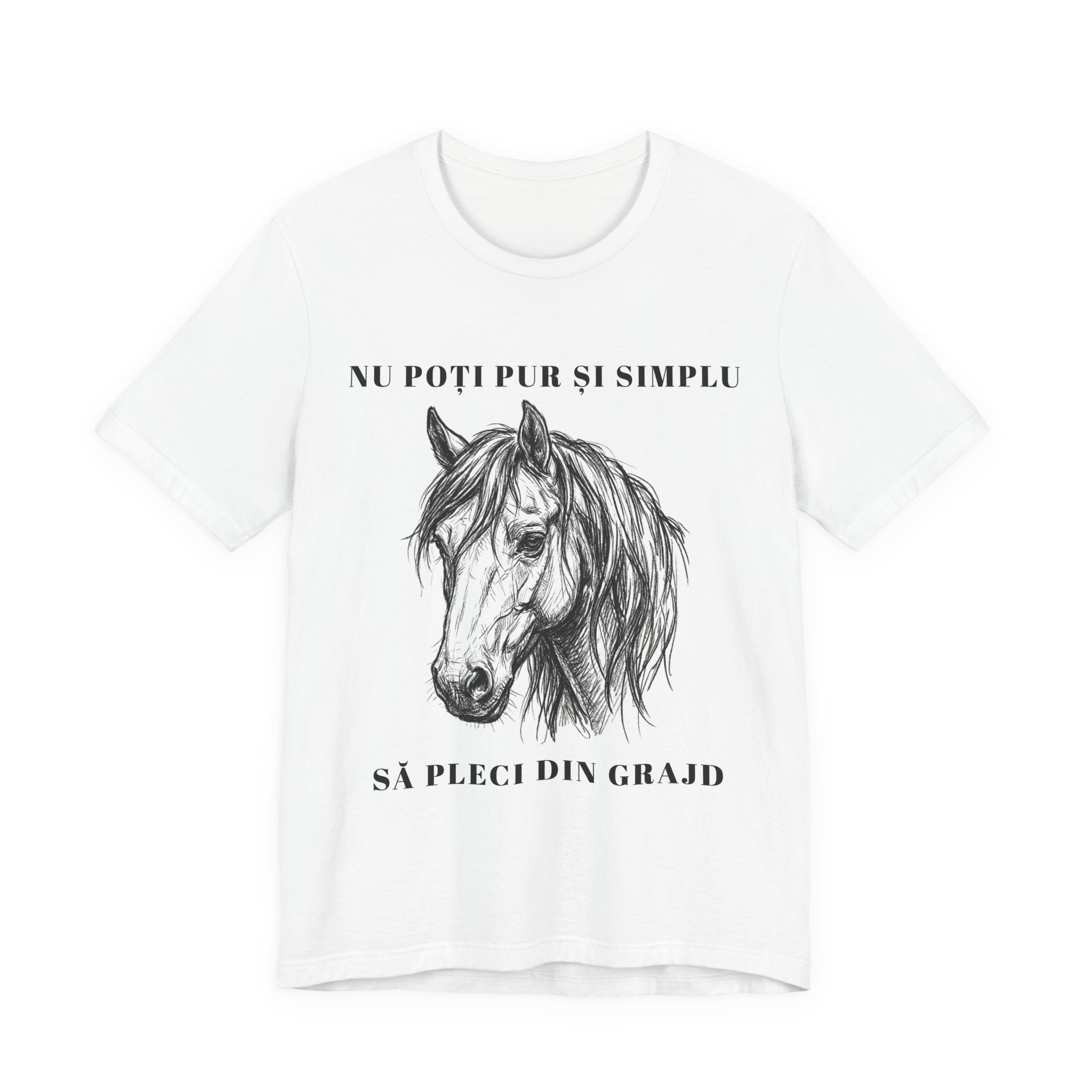 Tricou Amuzant cu Cai 'Nu poți pur și simplu să pleci din grajd'