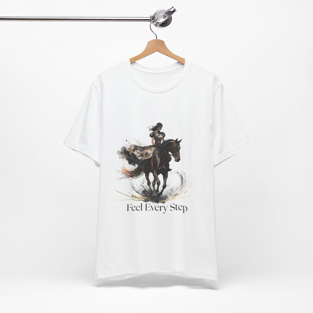 Tricou motivational cu cai 'Feel Every Step'