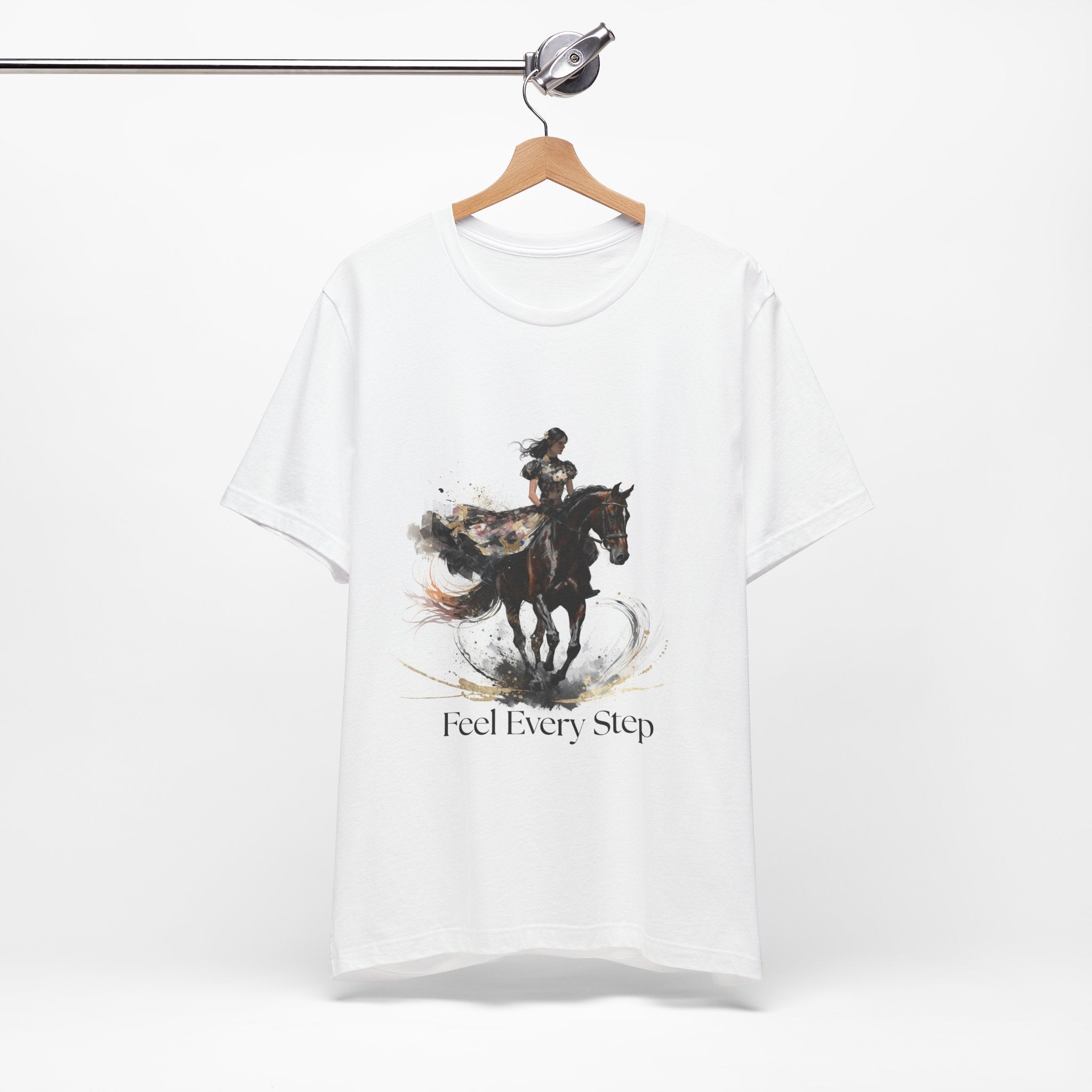 Tricou motivational cu cai 'Feel Every Step'