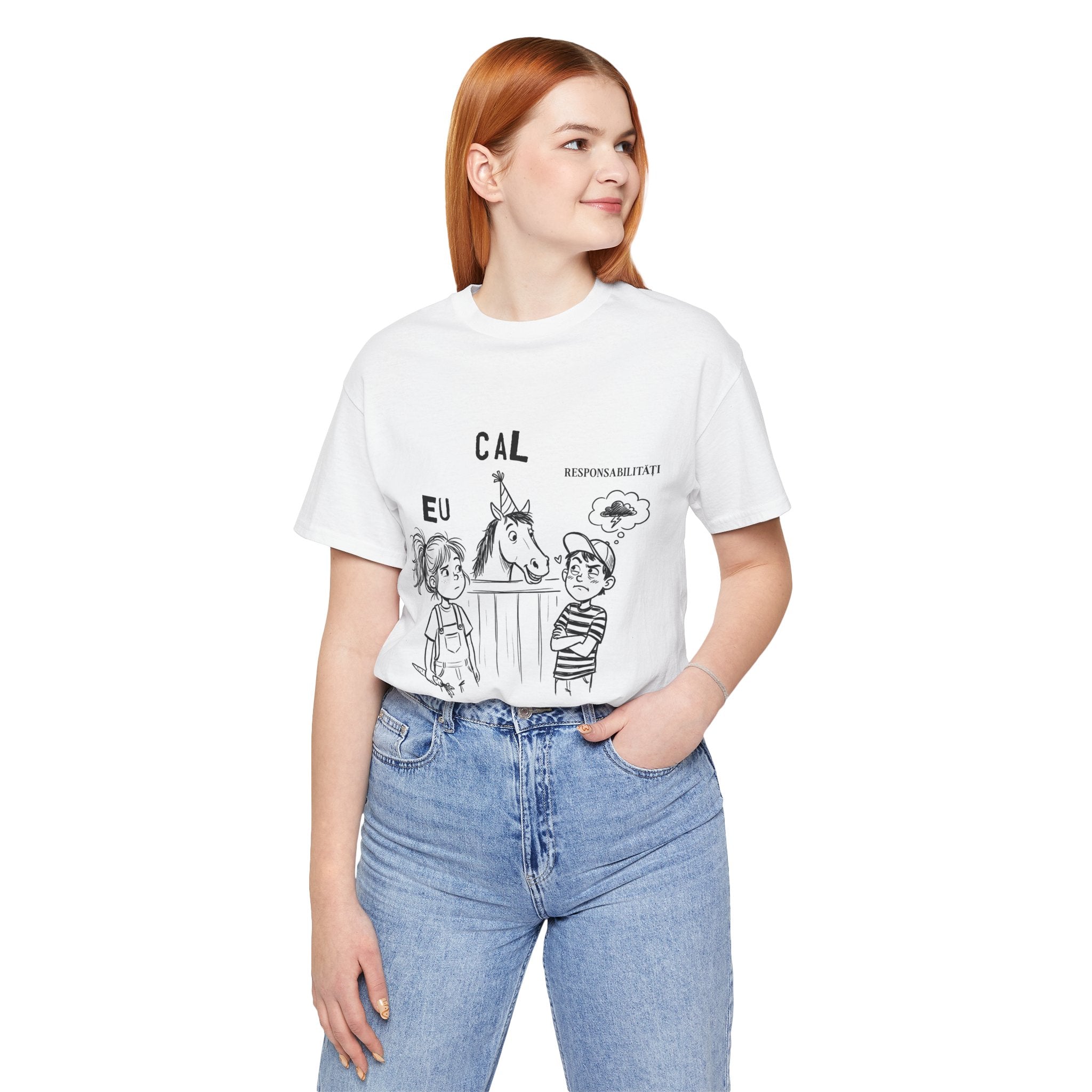 Tricou Amuzant cu Cai 'Eu, Cal, Responsabilitati'