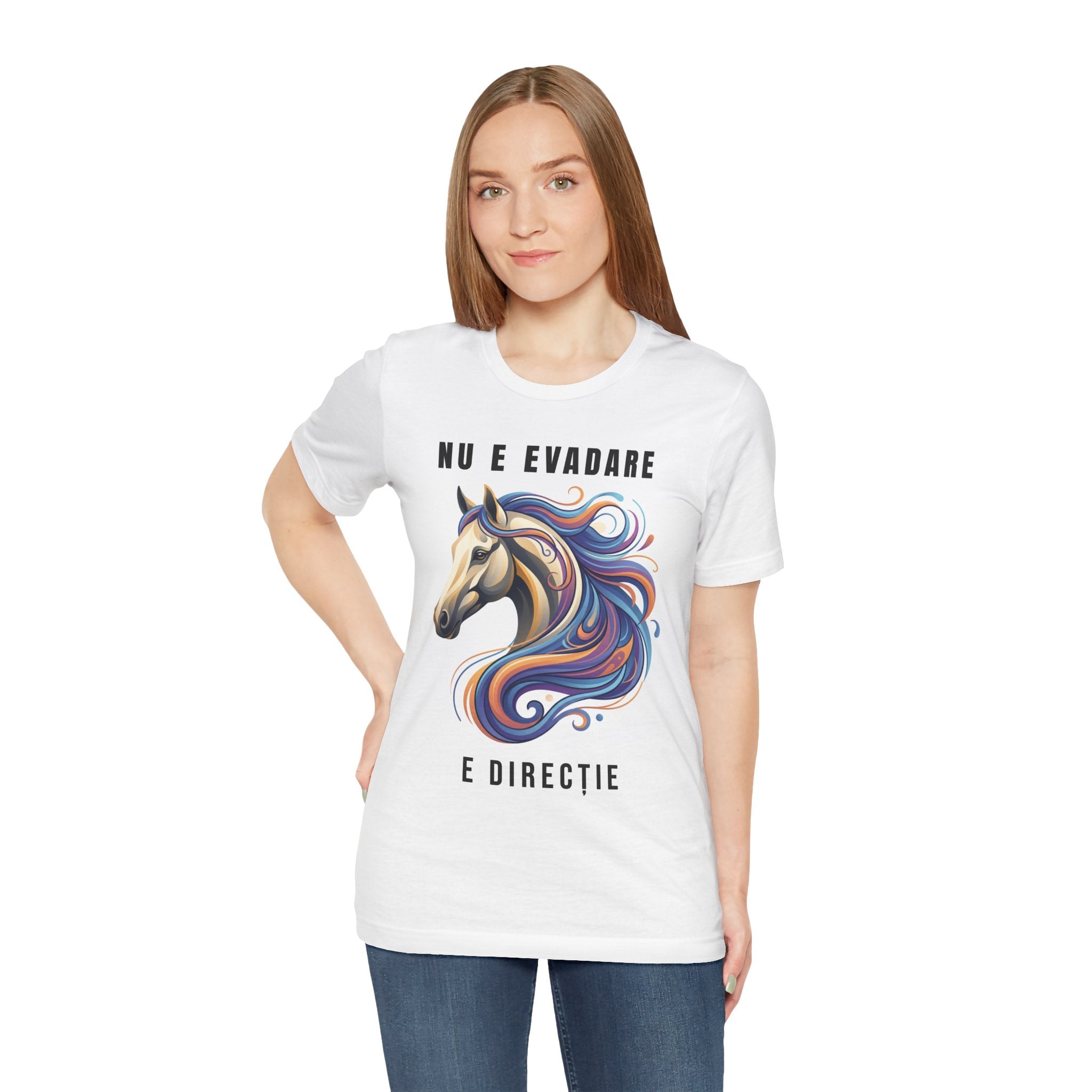 Tricou Edgy cu Cai 'Nu e Evadare, e Direcție'