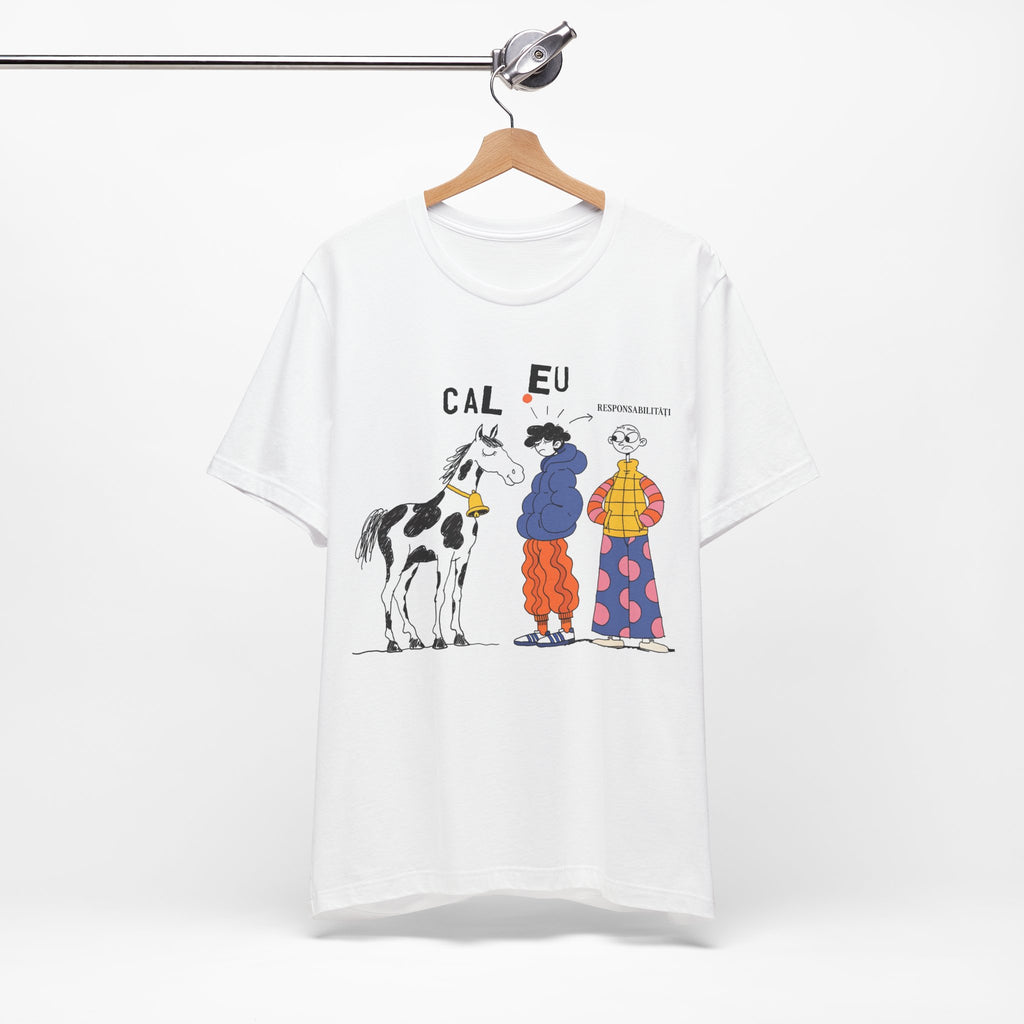 Tricou Amuzant cu Cai 'Eu, Cal, Responsabilitati'