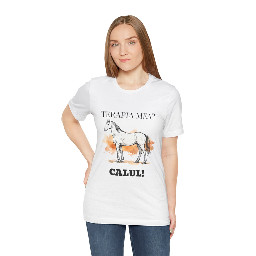 Tricou Amuzant cu Cai 'Terapia Mea? Calul!'
