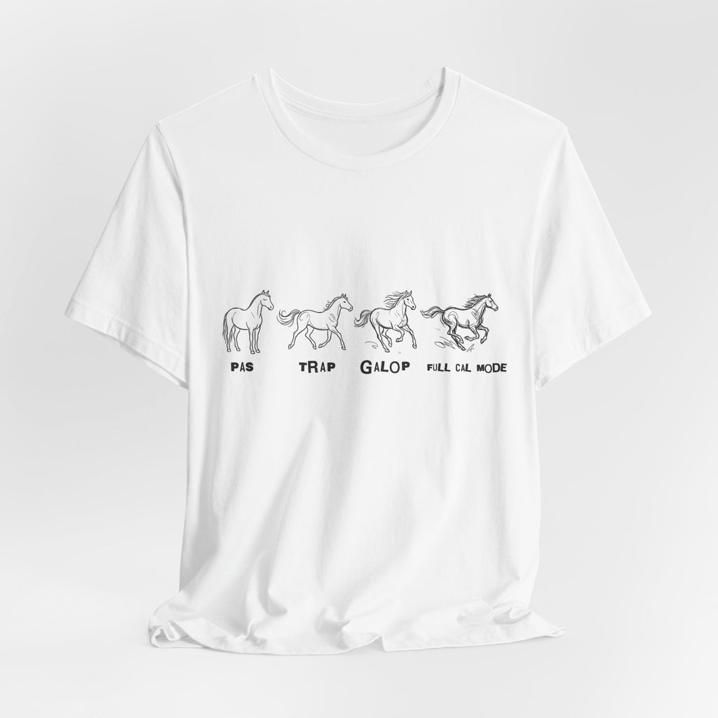 Tricou Amuzant cu Cai  'Pas, trap, galop'
