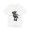 Tricou motivational cu cai 'Collected Mind, Free Spirit'
