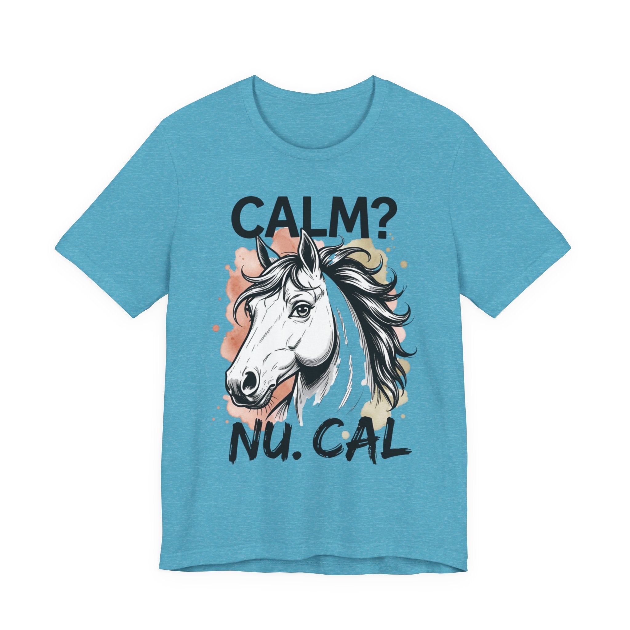Tricou Amuzant cu Cai 'CALM? Nu. CAL'