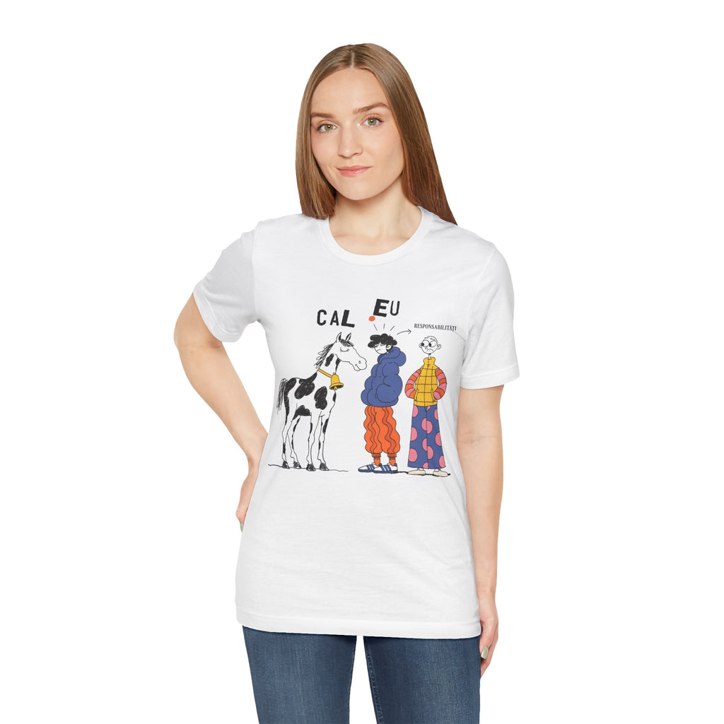 Tricou Amuzant cu Cai 'Eu, Cal, Responsabilitati'