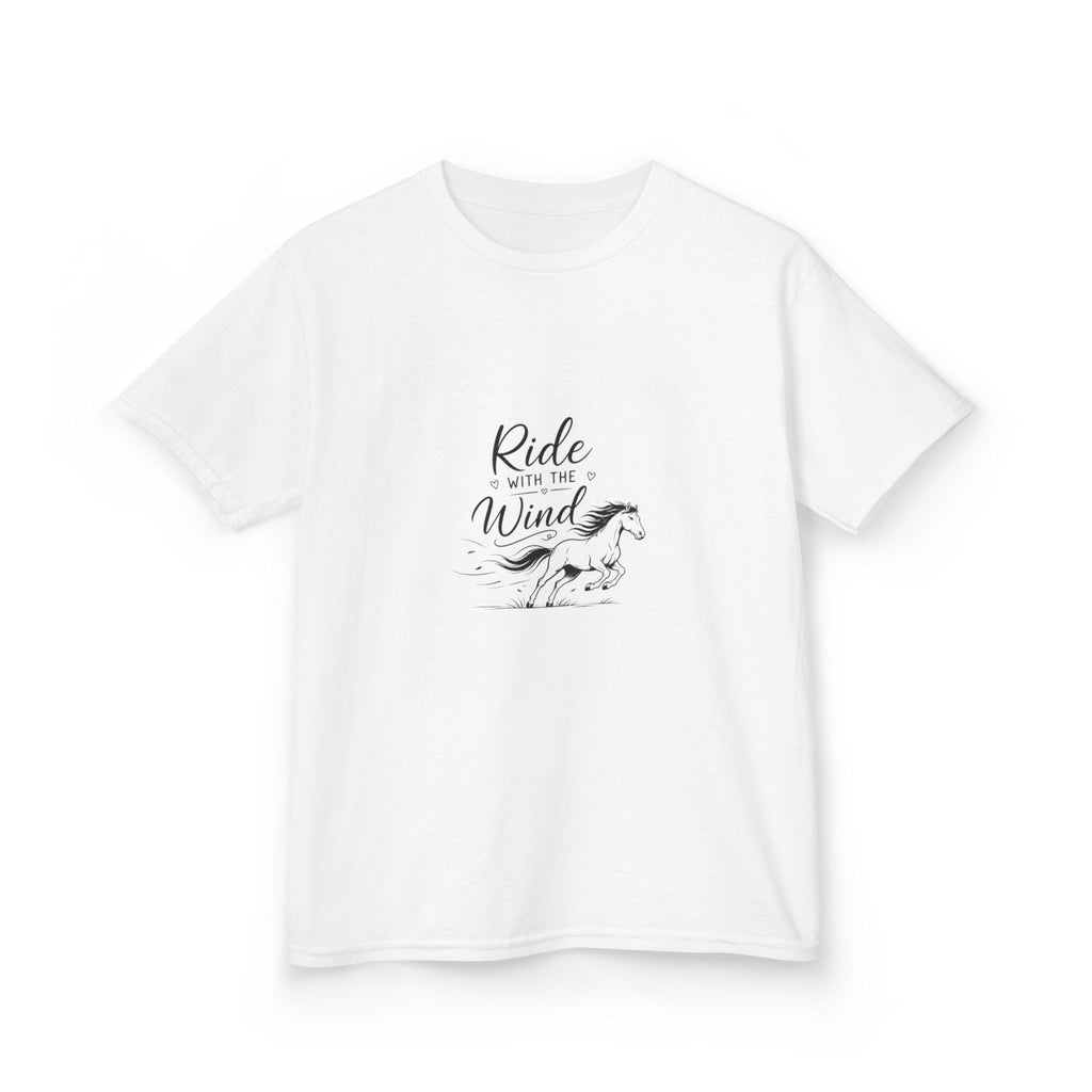 Tricou amuzant cu cai pentru copii 'Ride  with the Wind'