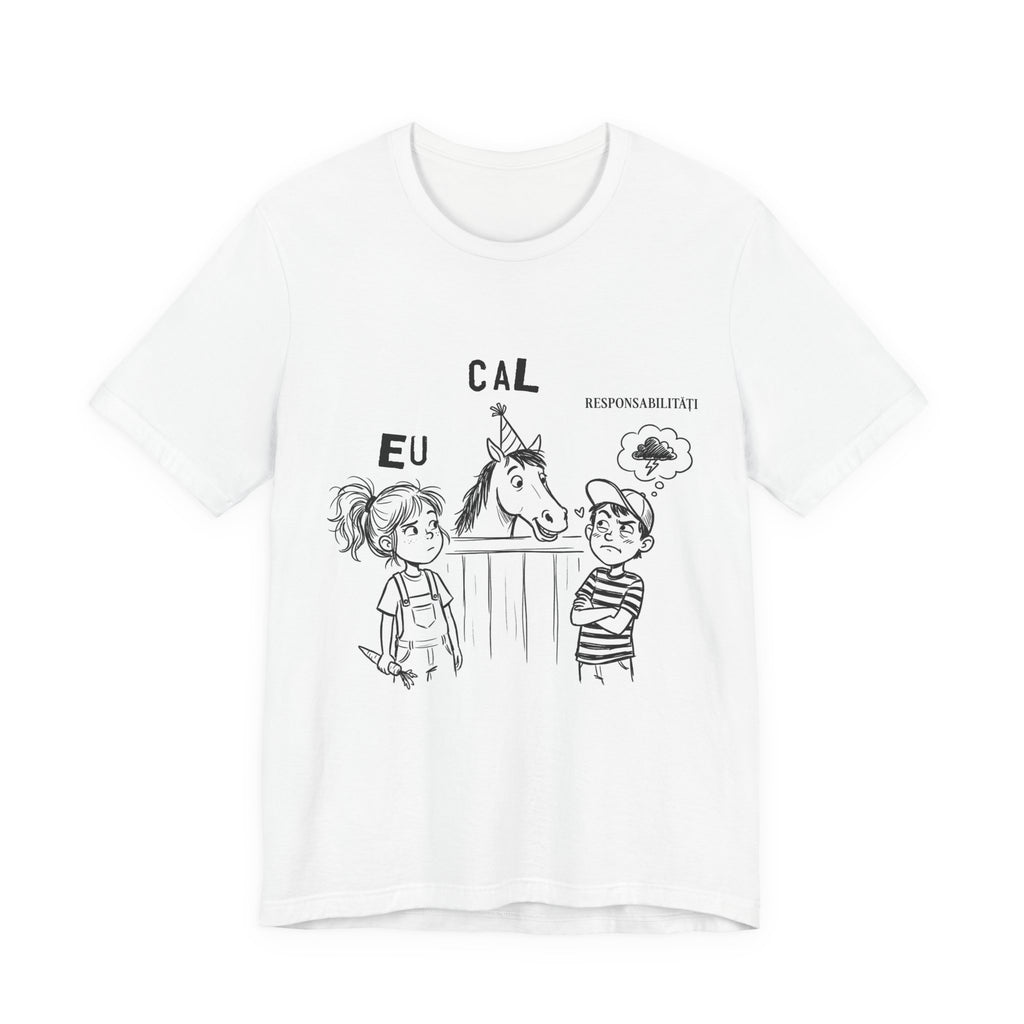 Tricou Amuzant cu Cai 'Eu, Cal, Responsabilitati'