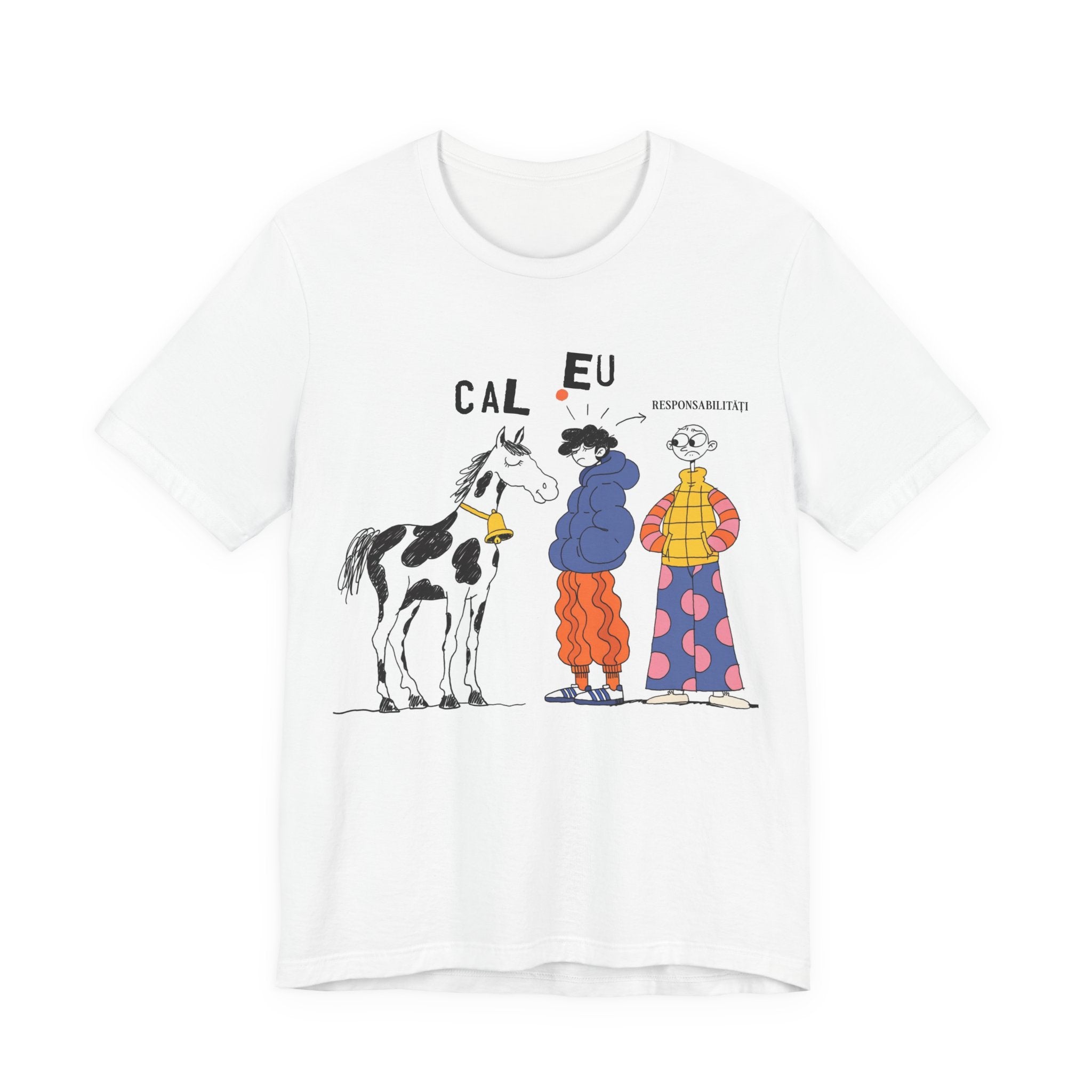 Tricou Amuzant cu Cai 'Eu, Cal, Responsabilitati'