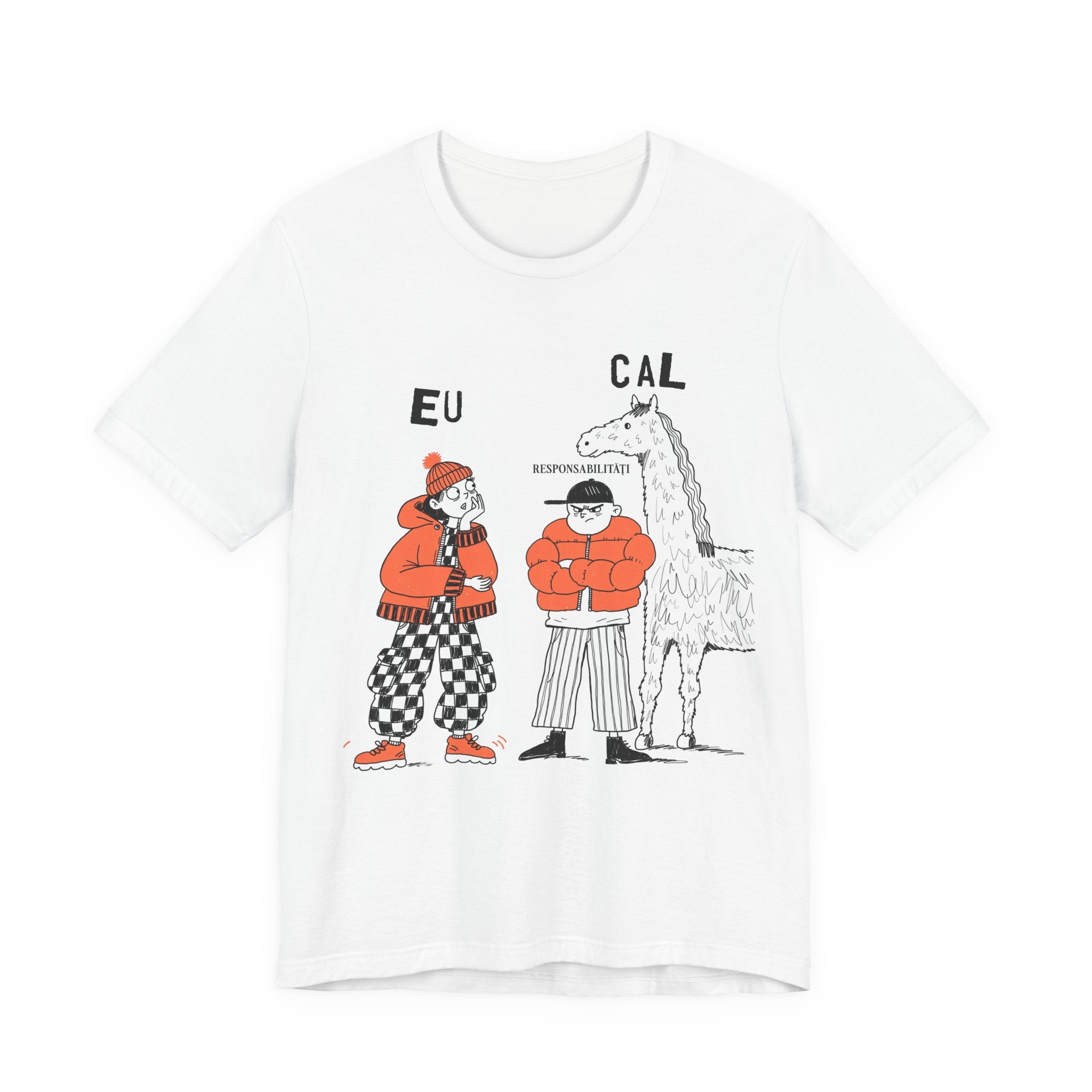 Tricou Amuzant cu Cai 'Eu, Cal, Responsabilitati'