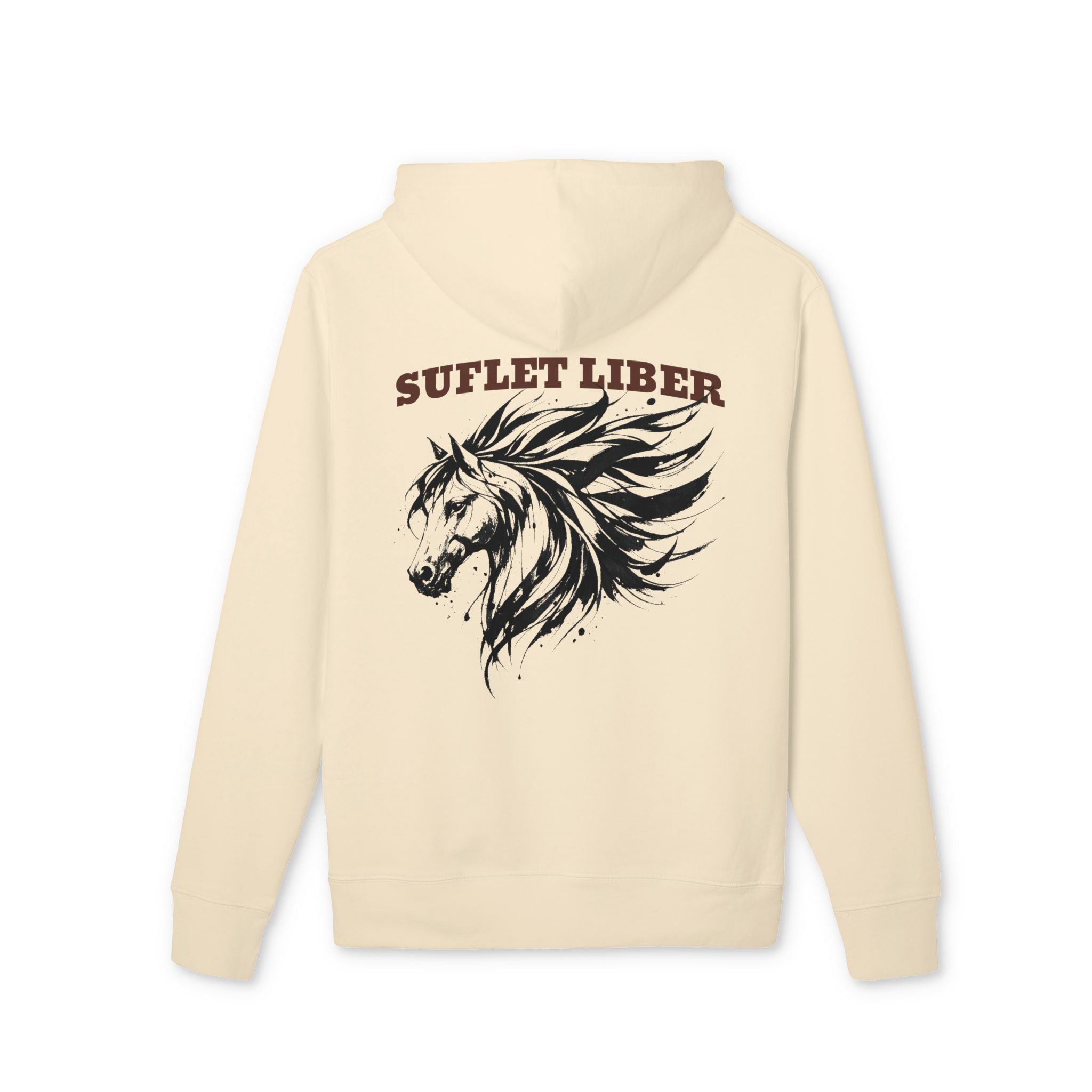 Horse Head Hoodie — "Suflet Liber" Graphic Back Print