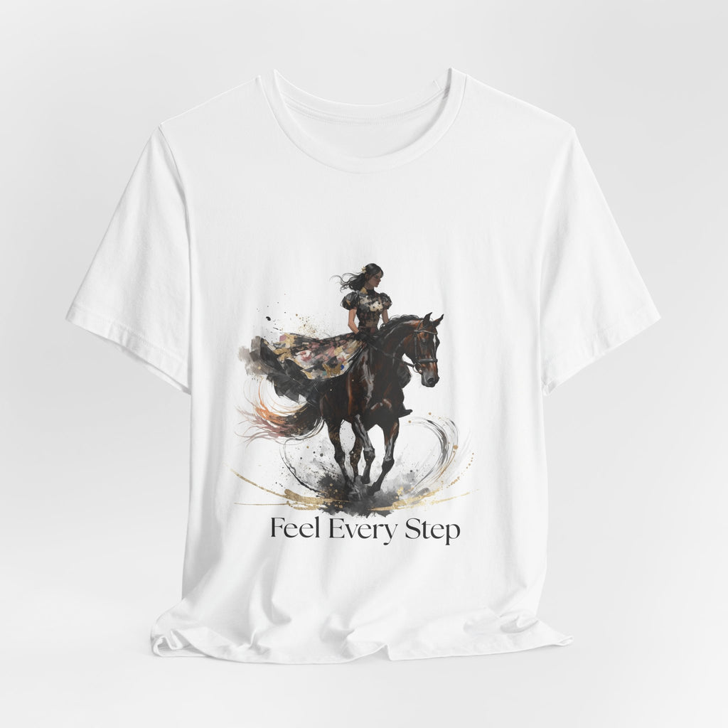 Tricou motivational cu cai 'Feel Every Step'