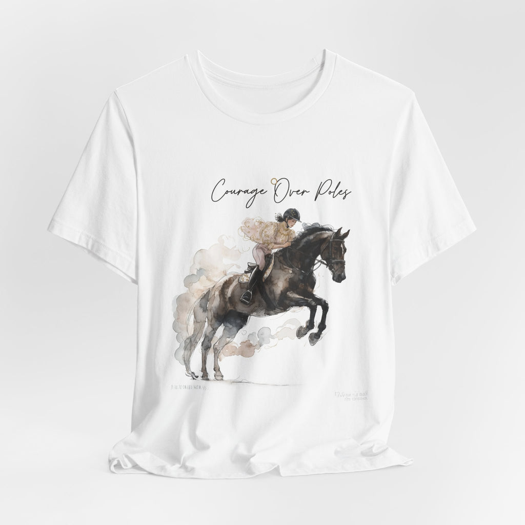 Tricou motivational cu cai 'Courage Over Poles'