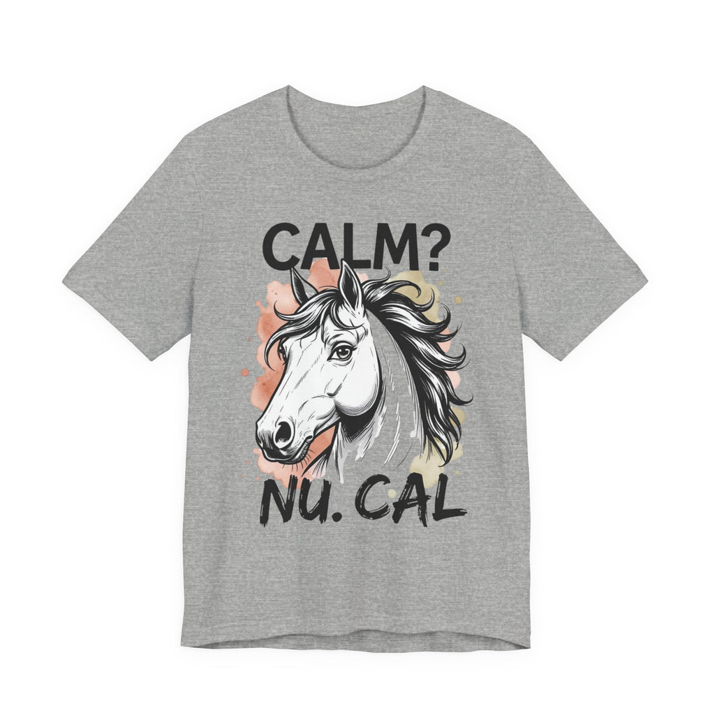 Tricou Amuzant cu Cai 'CALM? Nu. CAL'