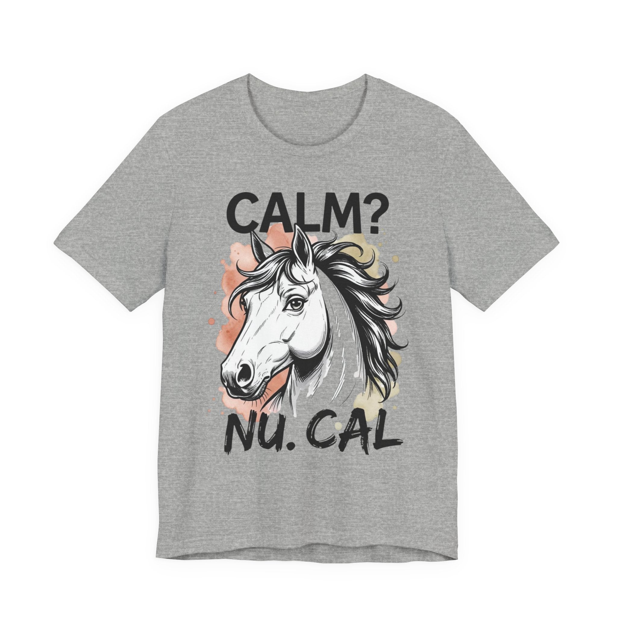 Tricou Amuzant cu Cai 'CALM? Nu. CAL'