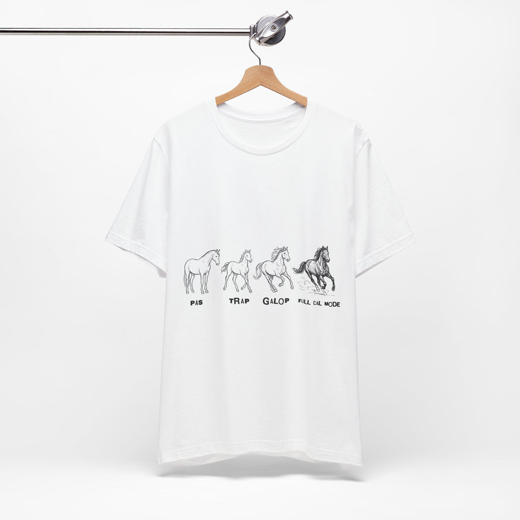 Tricou Amuzant cu Cai  'Walk, Trot, Gallop'