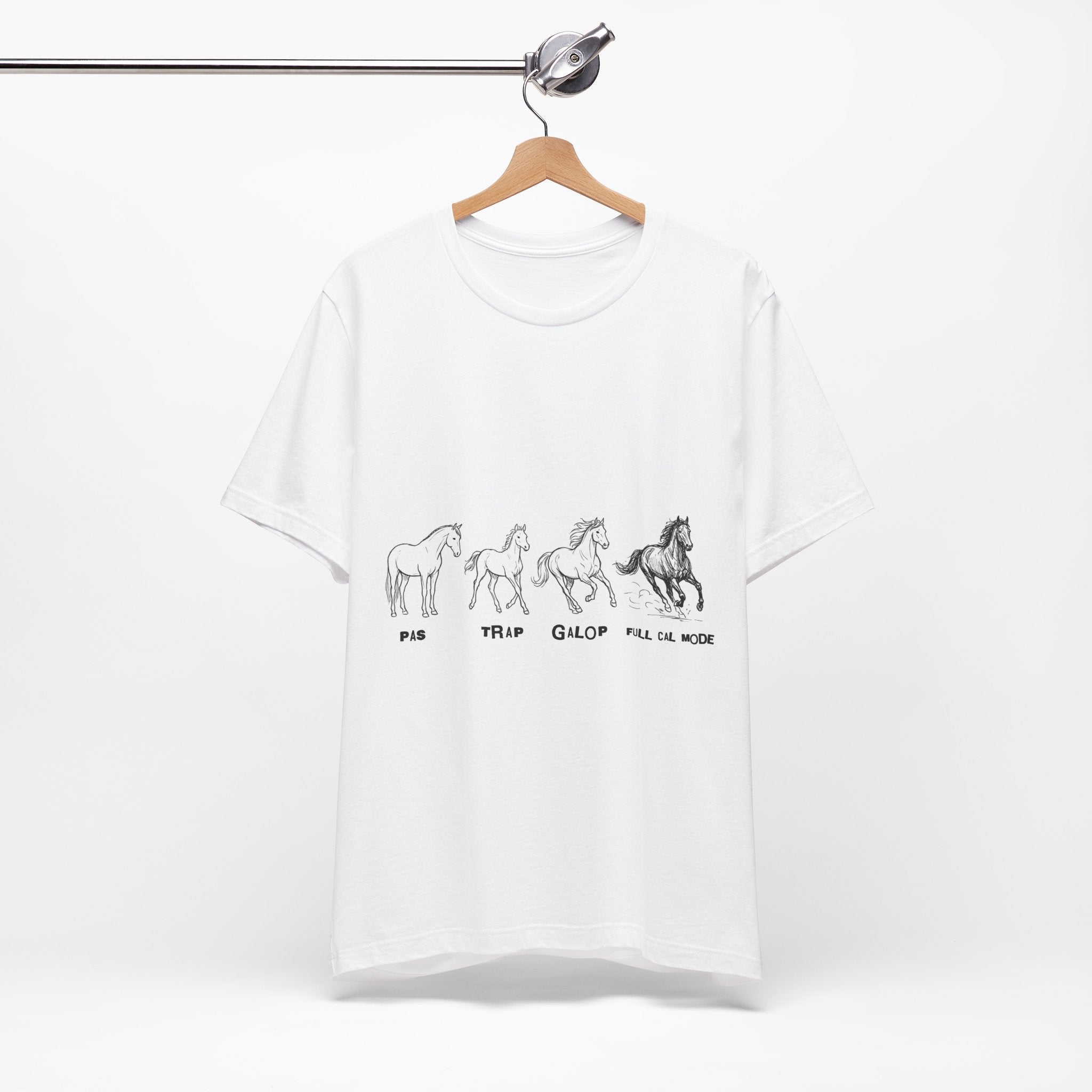 Tricou Amuzant cu Cai  'Walk, Trot, Gallop'