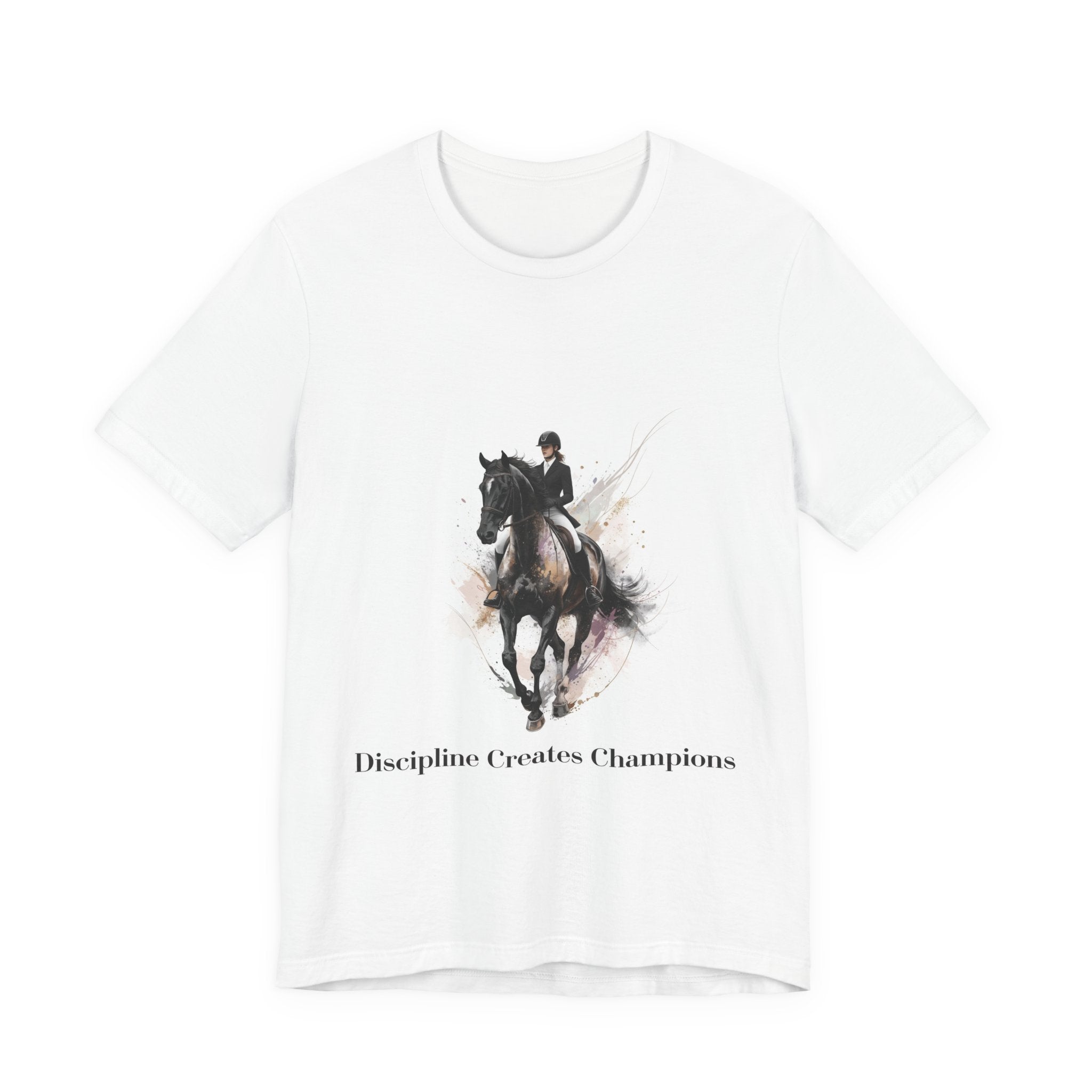 Tricou motivational cu cai 'Discipline Creates Champions'