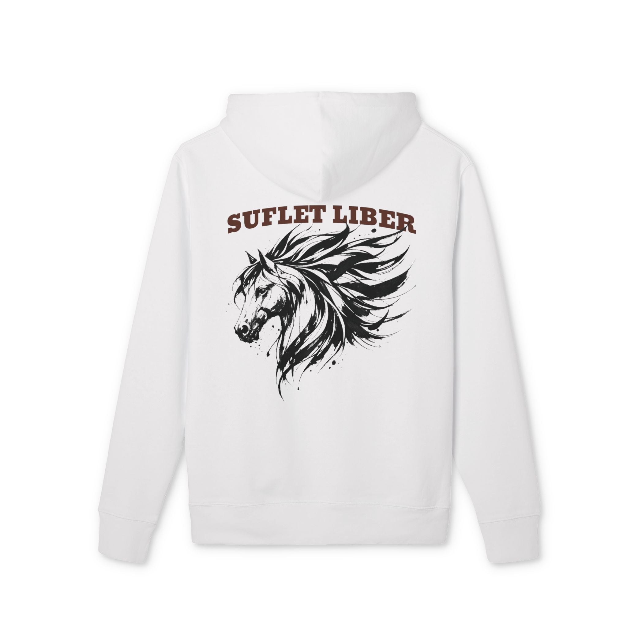 Horse Head Hoodie — "Suflet Liber" Graphic Back Print