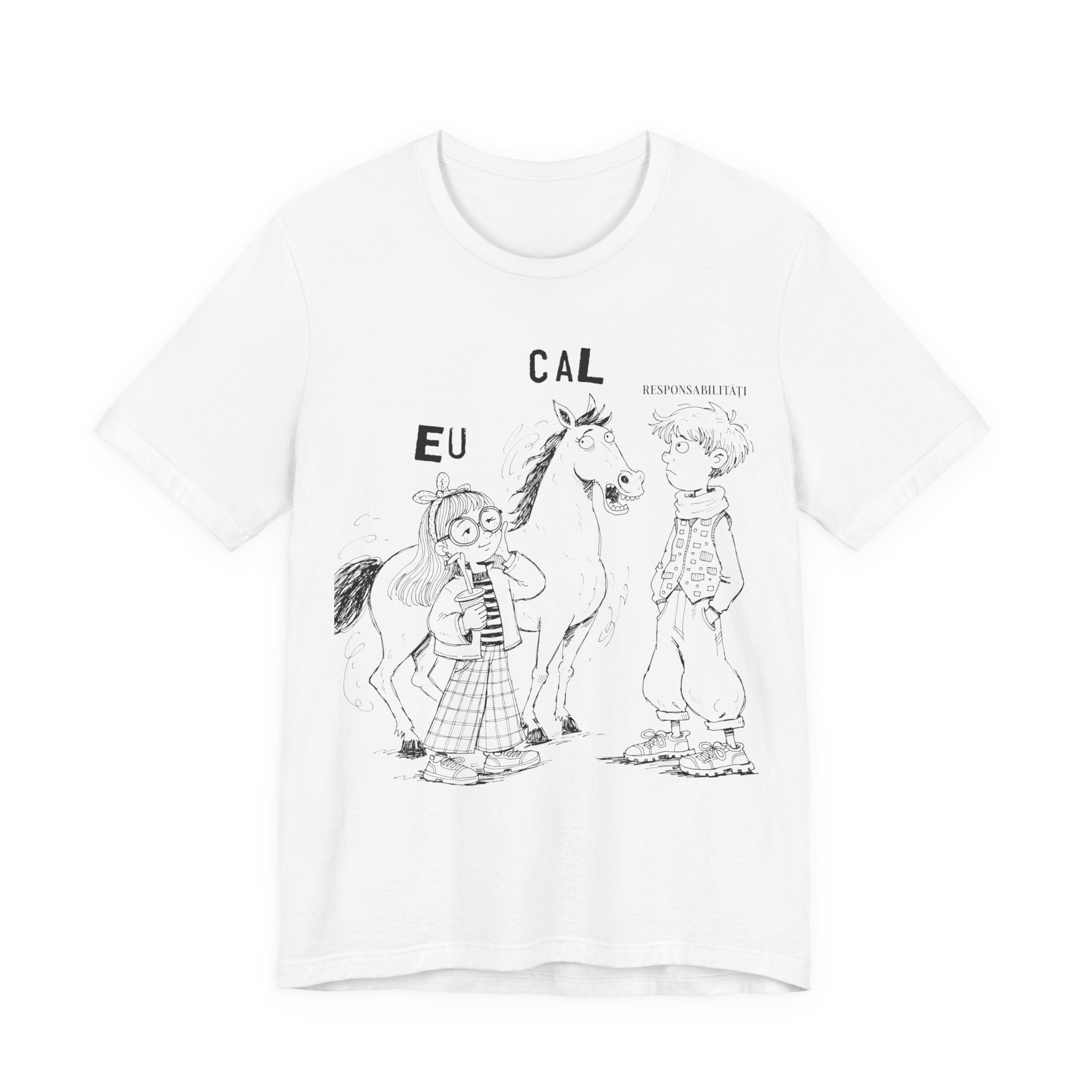 Tricou Amuzant cu Cai 'Eu, cal, responsabilitati'