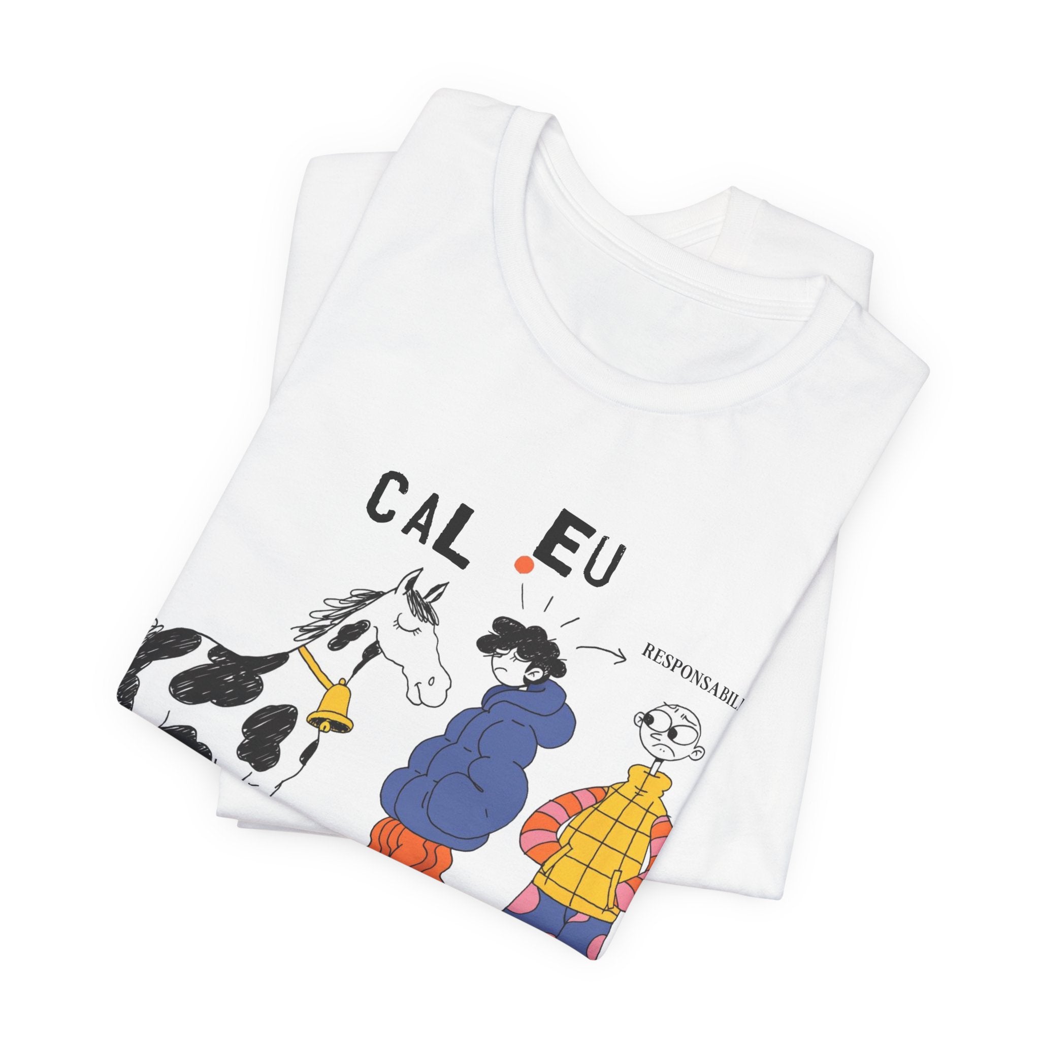 Tricou Amuzant cu Cai 'Eu, Cal, Responsabilitati'