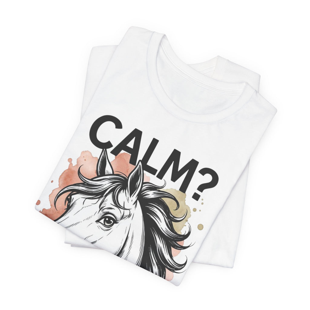 Tricou Amuzant cu Cai 'CALM? Nu. CAL'