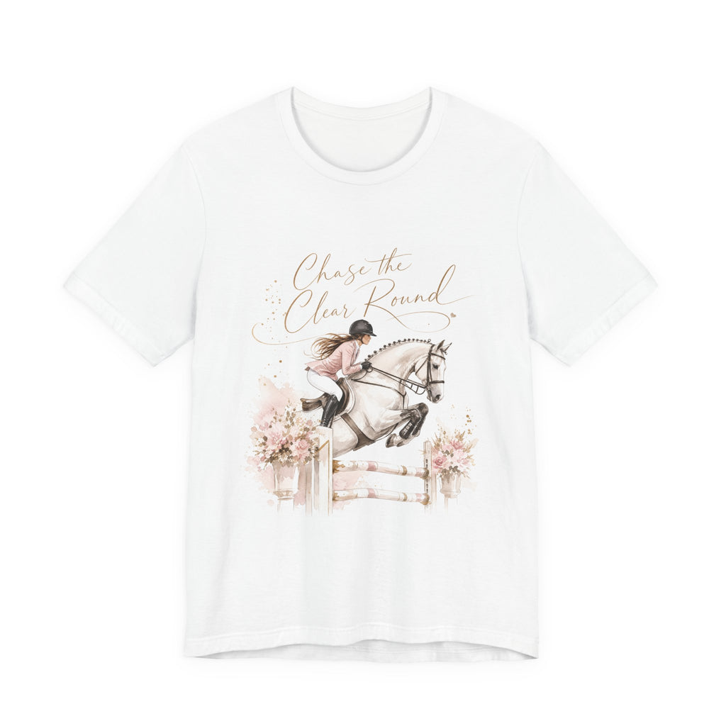Tricou motivational cu cai 'Chase the Clear Round'