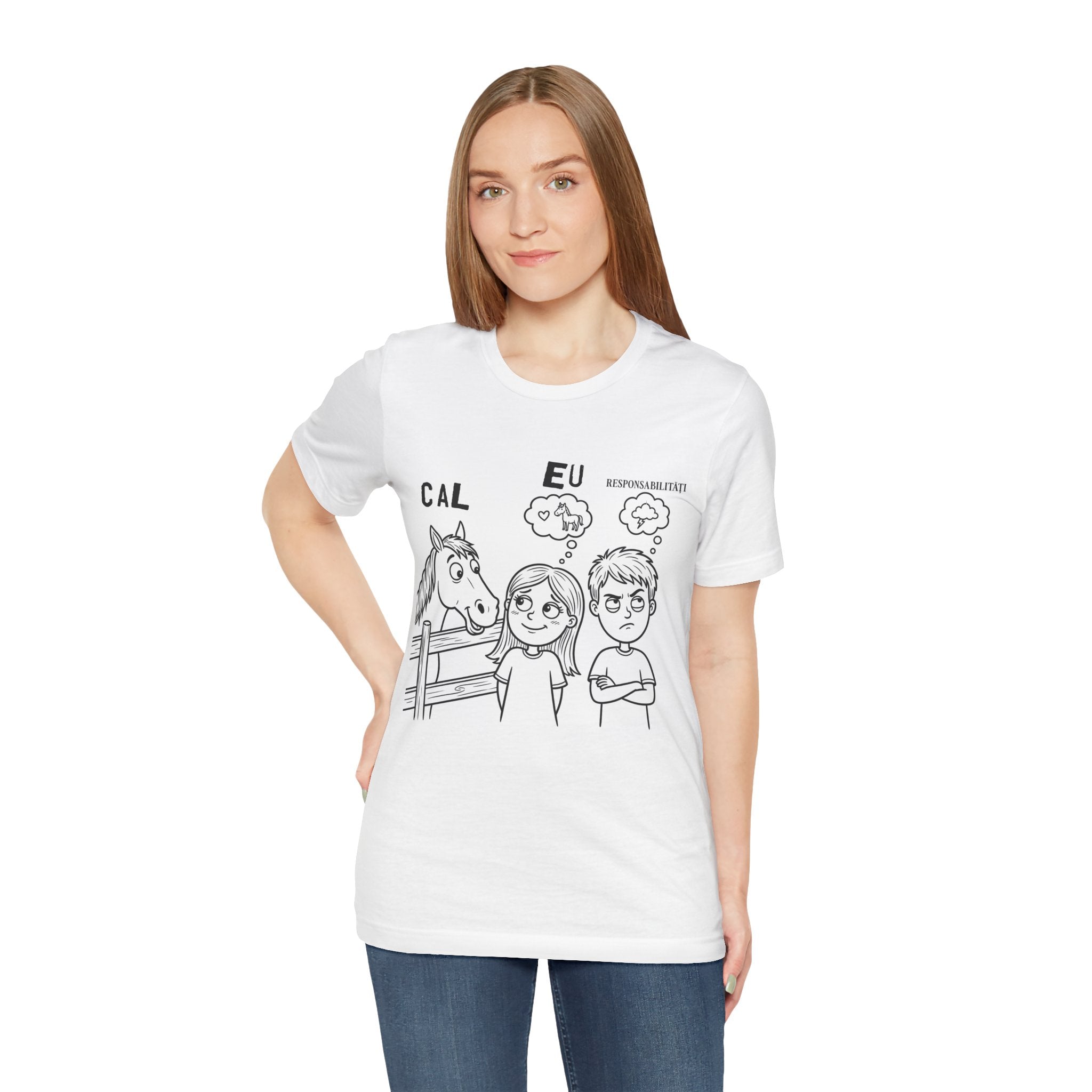 Tricou Amuzant cu Cai 'Eu, Cal, Responsabilitati'