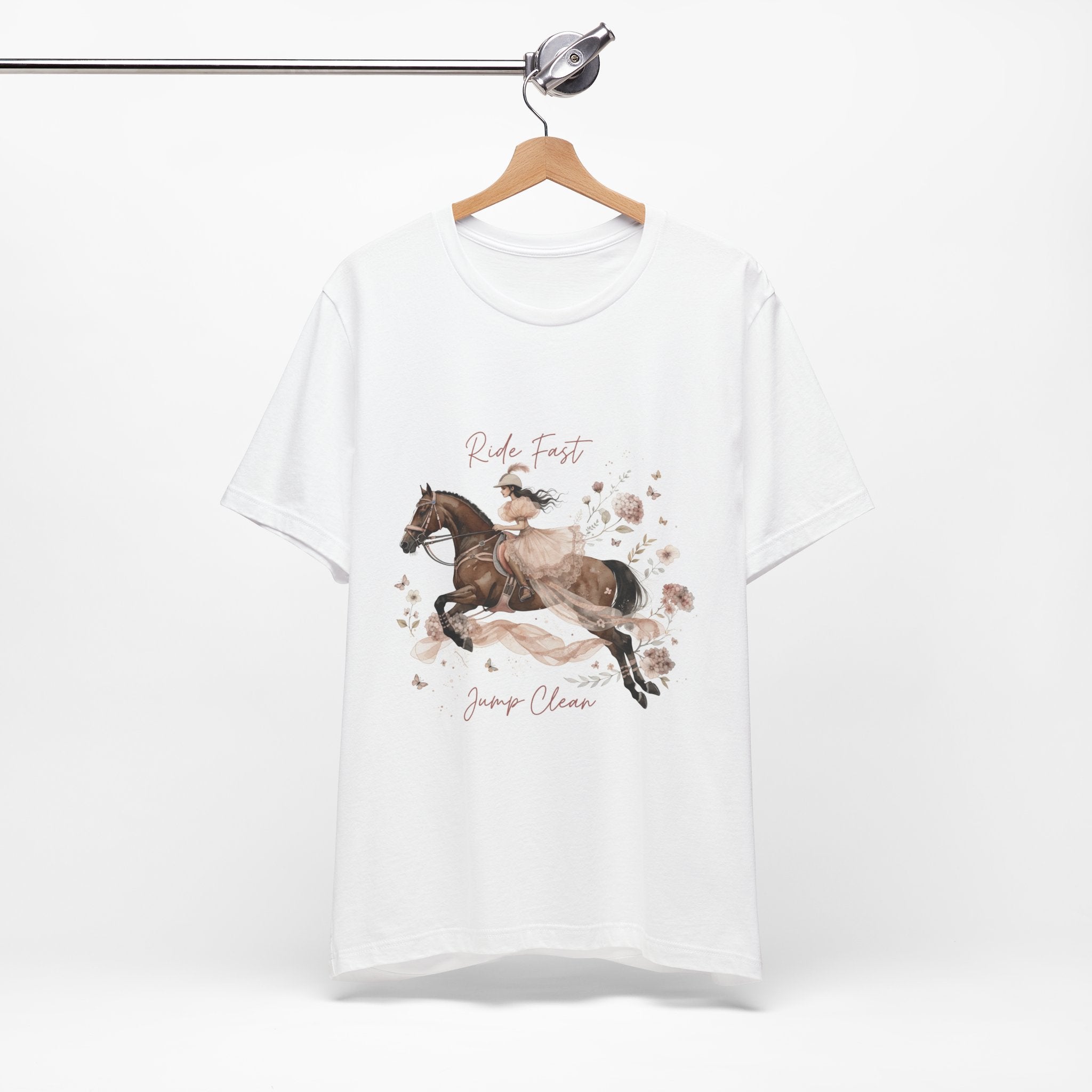 Tricou motivational cu cai 'Ride Fast, Jump Clean'