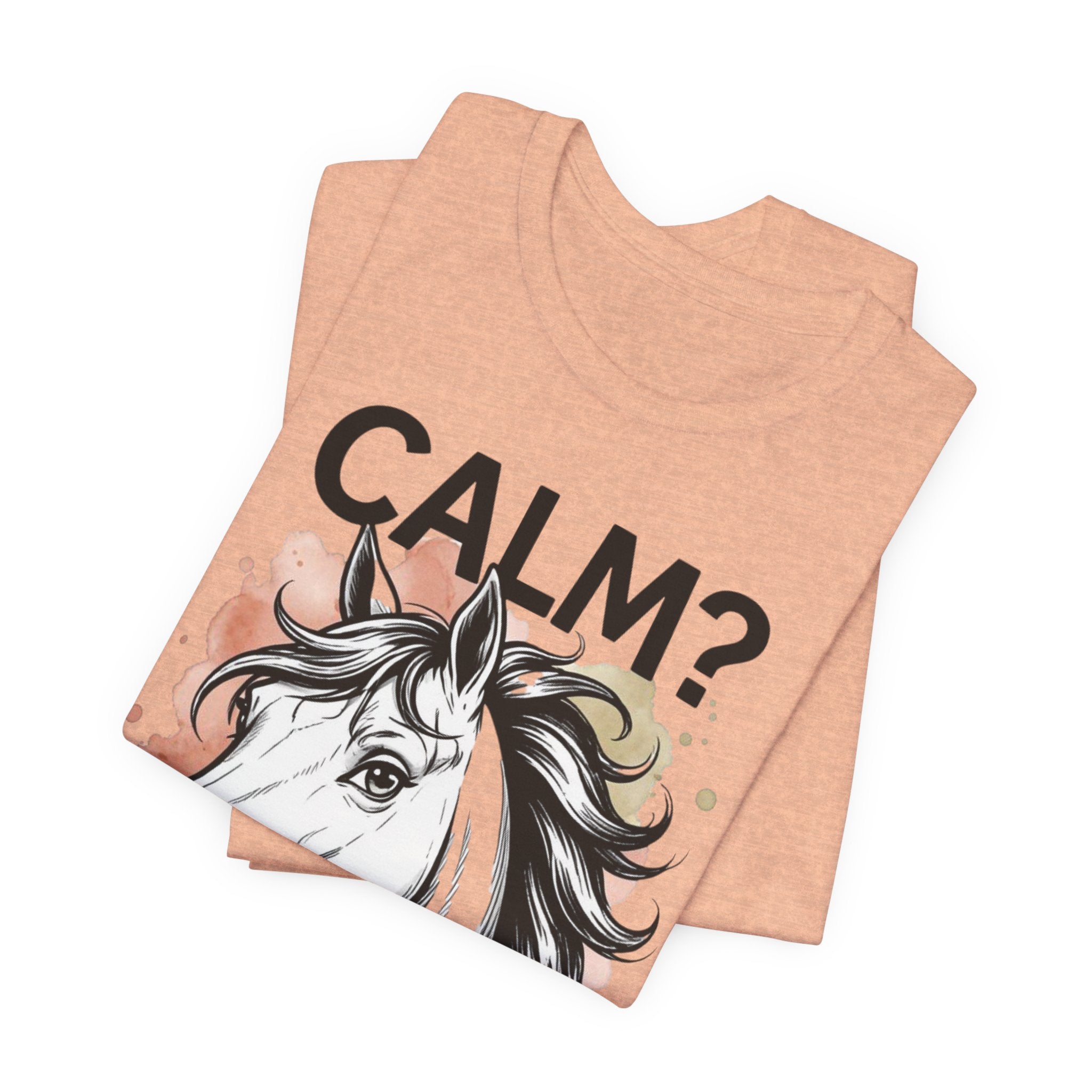 Tricou Amuzant cu Cai 'CALM? Nu. CAL'
