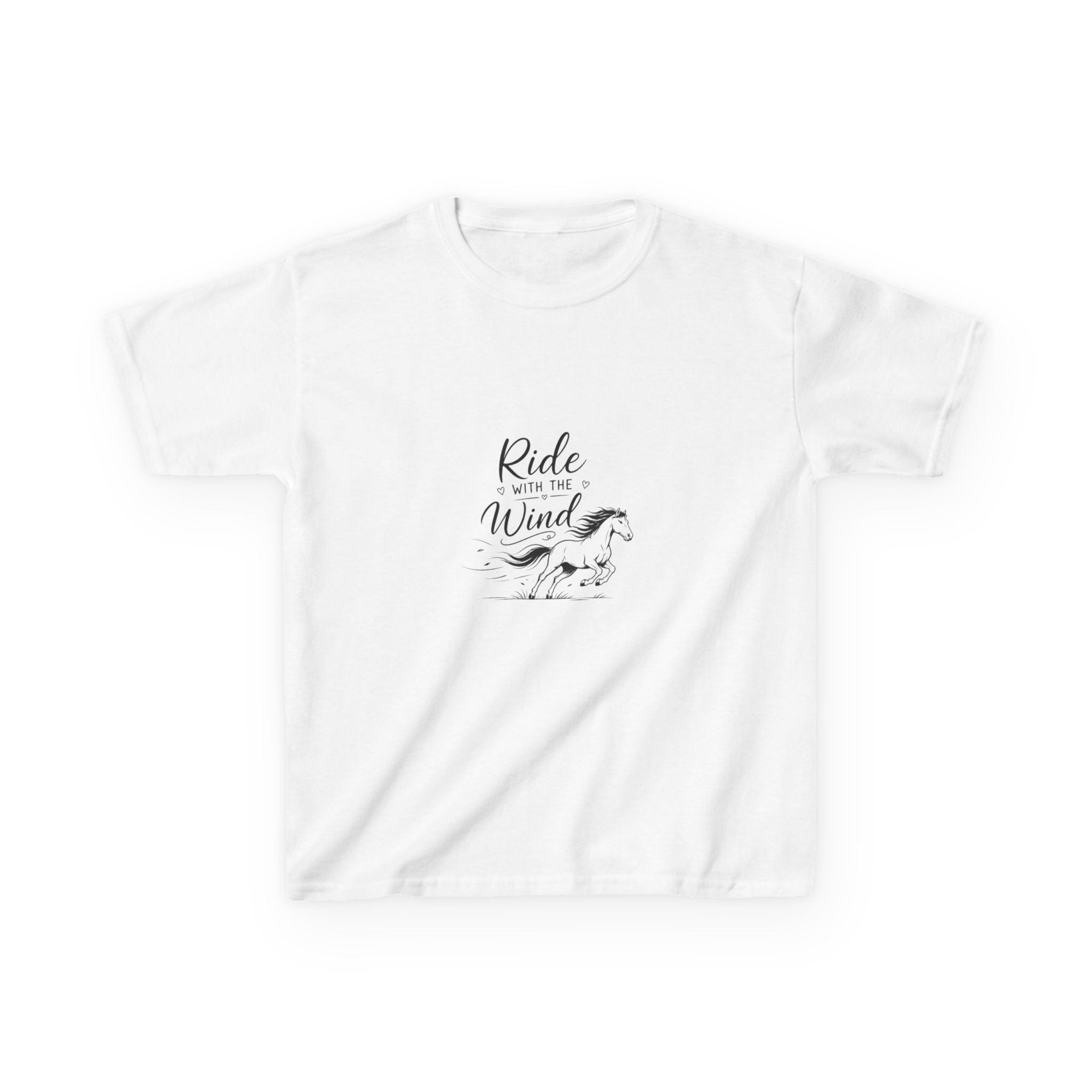 Tricou amuzant cu cai pentru copii 'Ride  with the Wind'