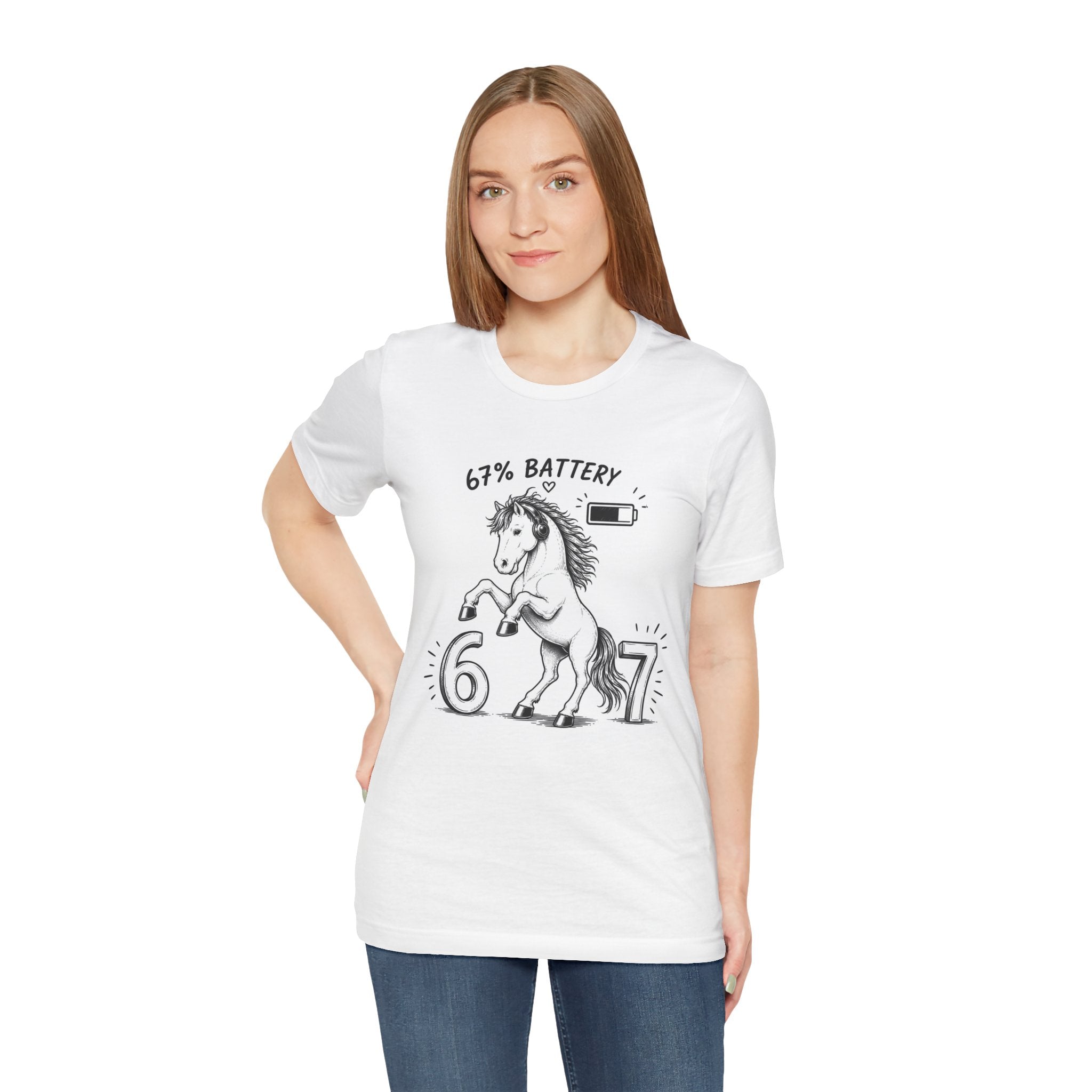 Tricou cu Cai '67% Battery'