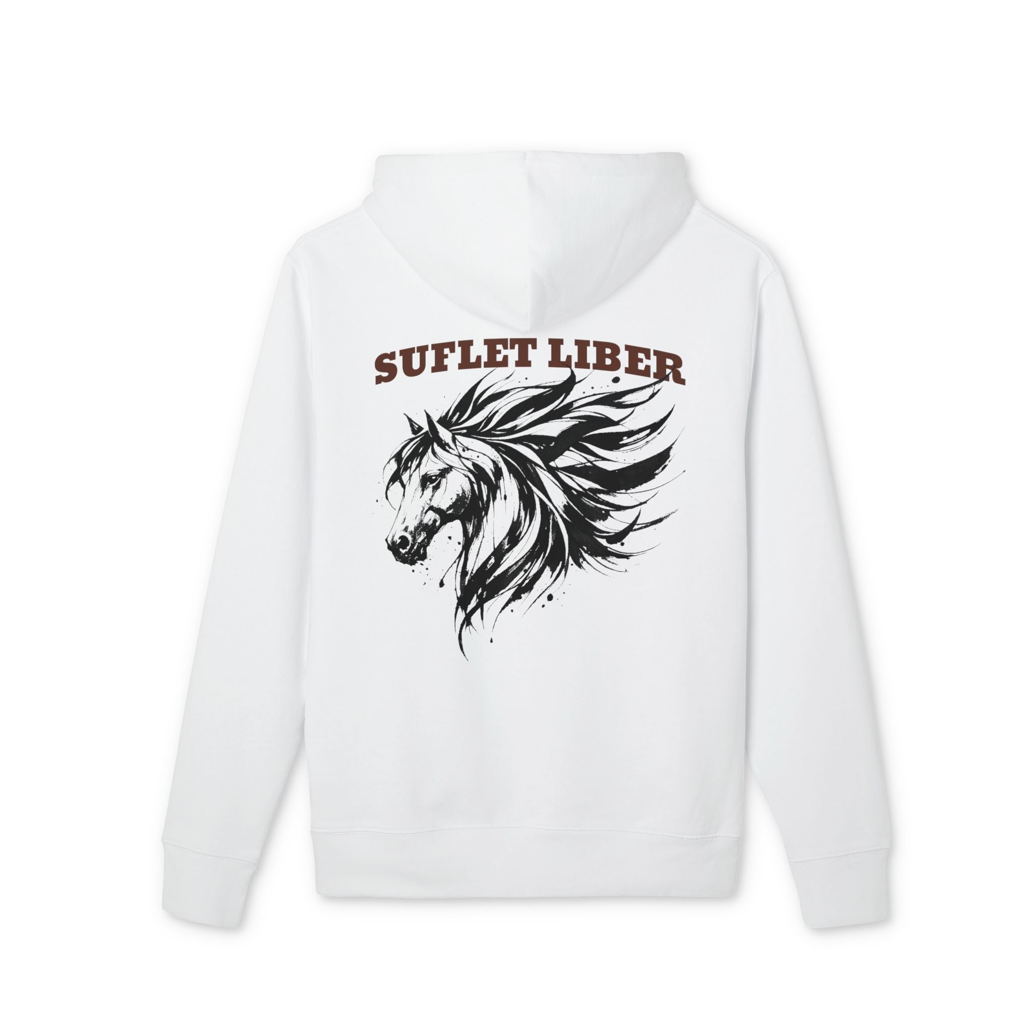 Horse Head Hoodie — "Suflet Liber" Graphic Back Print