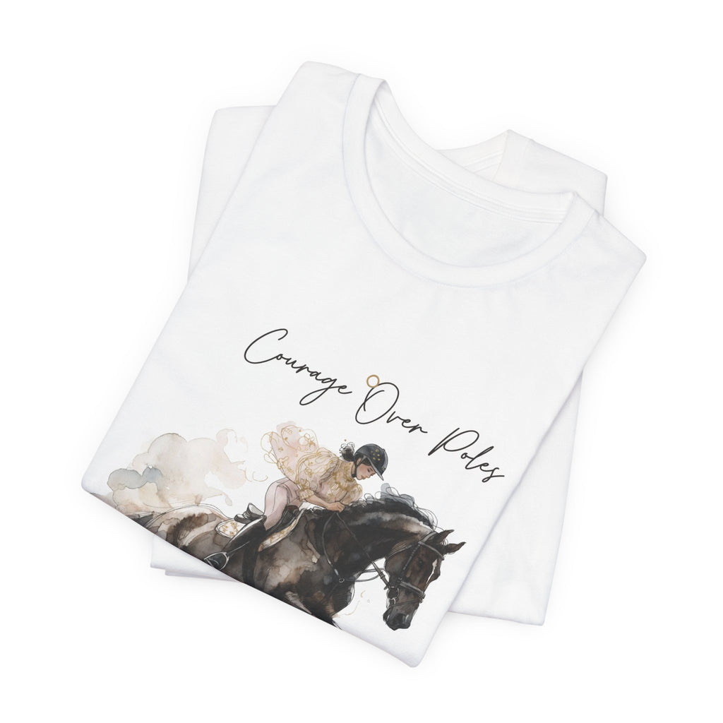 Tricou motivational cu cai 'Courage Over Poles'