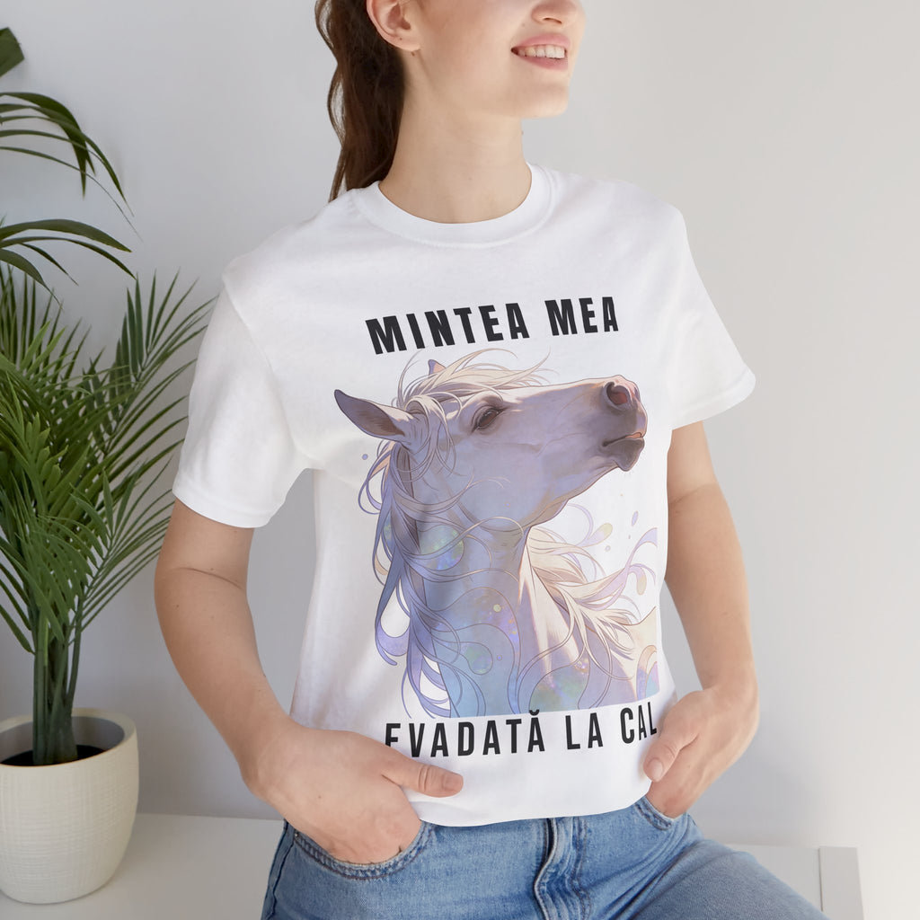 Tricou Edgy cu Cai 'Mintea Mea Evadatã la Cal'