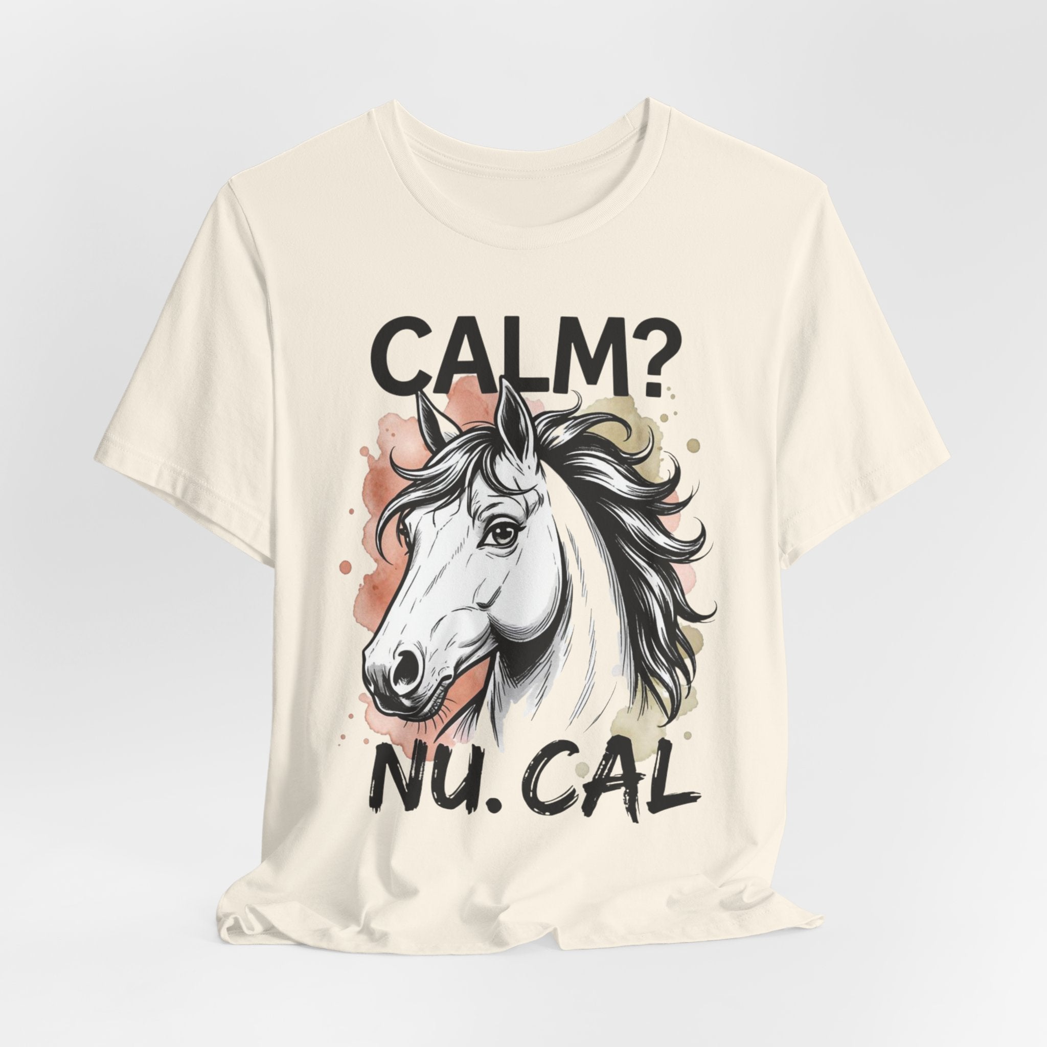 Tricou Amuzant cu Cai 'CALM? Nu. CAL'